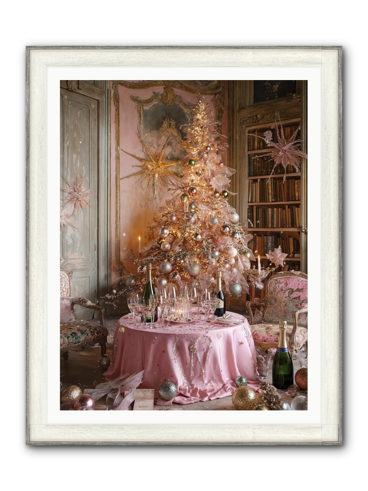 Through The Snowglobe Framed Print - Driftwood White 36x48