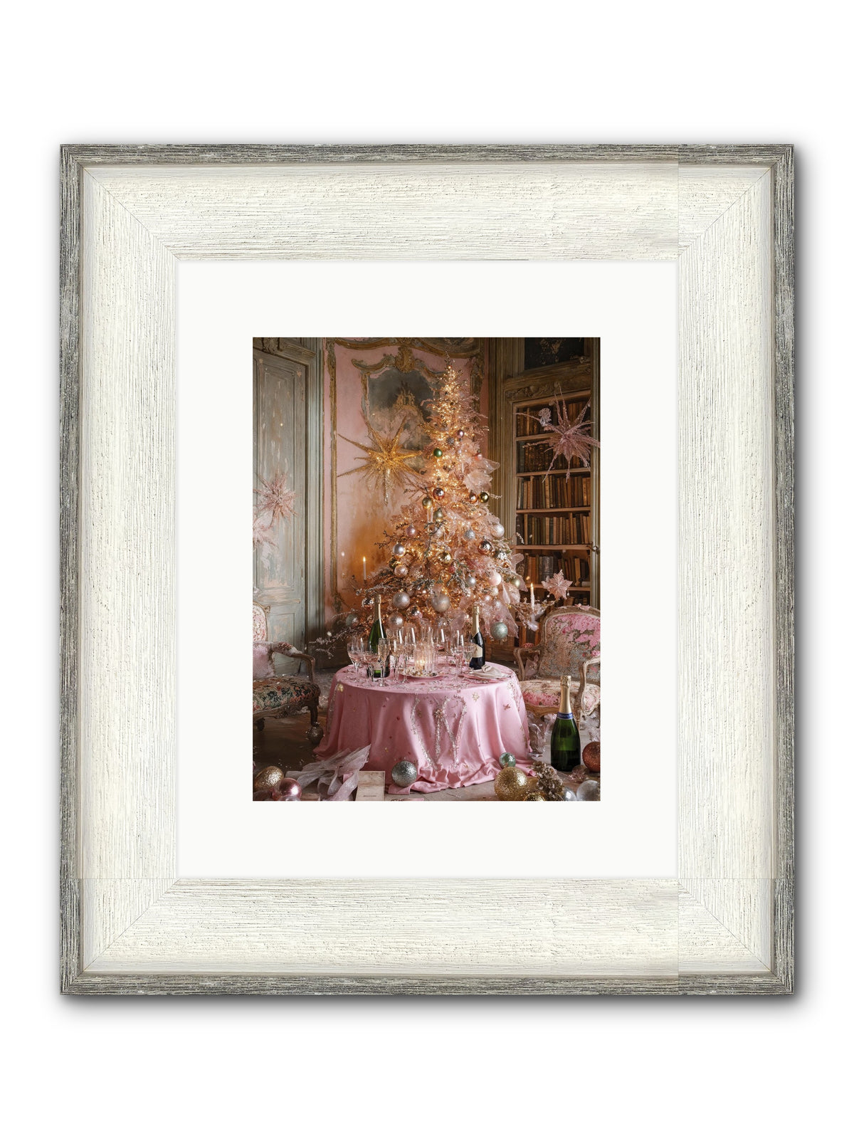 Through The Snowglobe Framed Print - Driftwood White 9x12