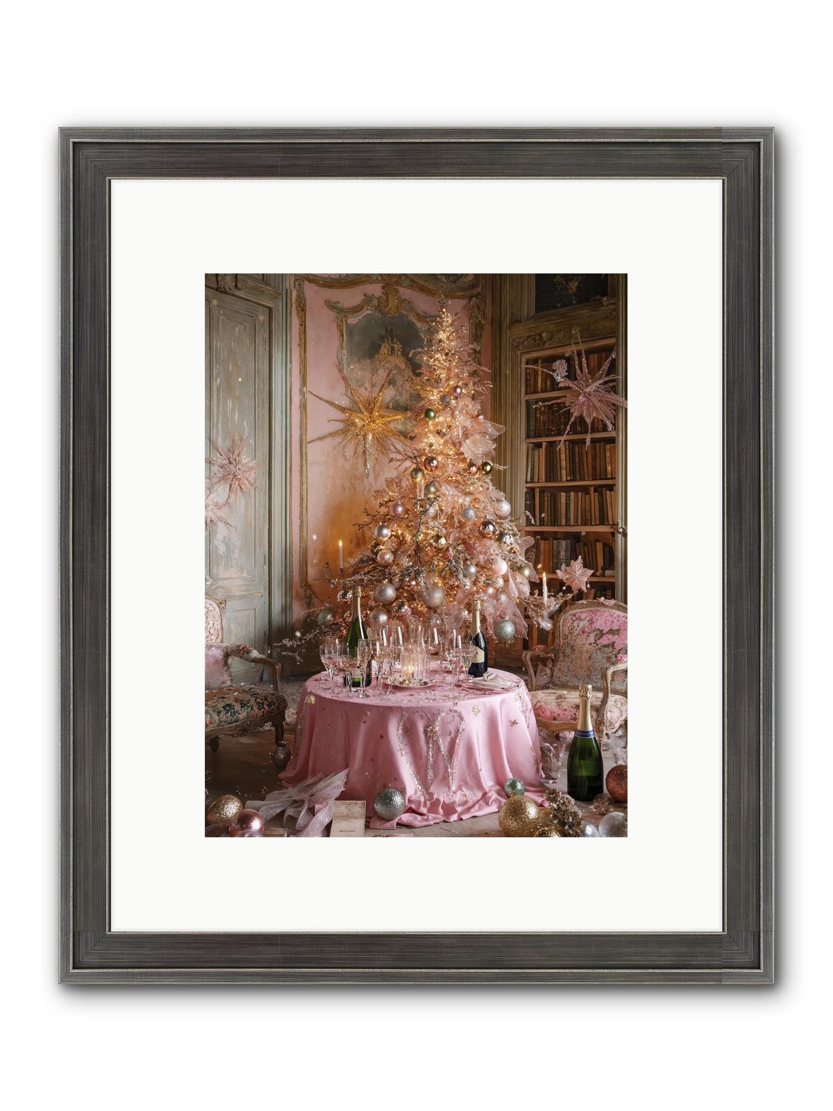 Through The Snowglobe Framed Print - Slimwoods Black/Silver 9x12