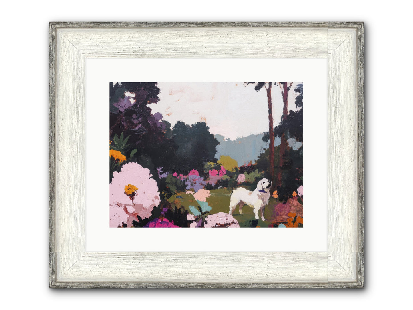 Through The Trees Framed Print - Driftwood White 16x12