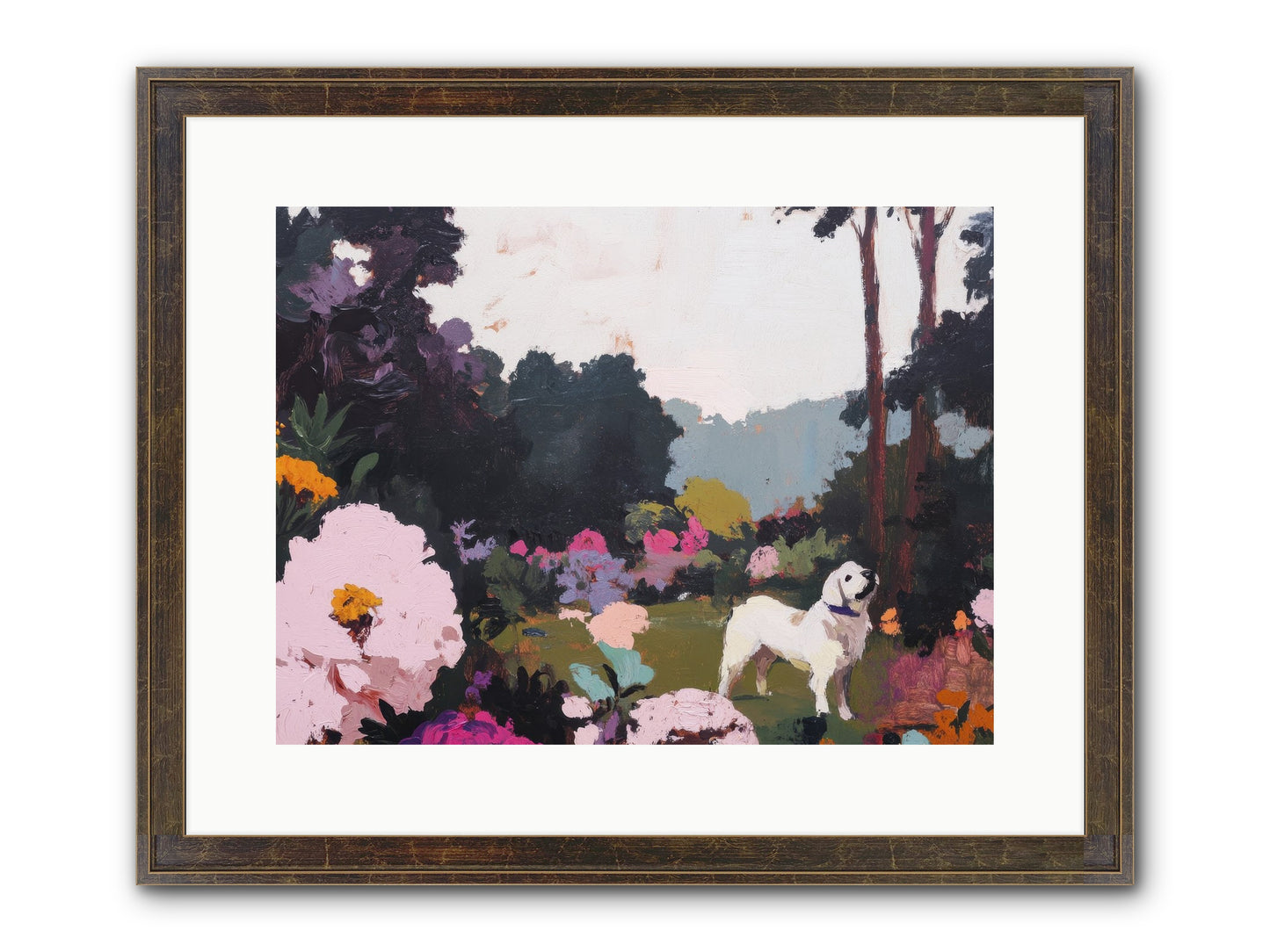 Through The Trees Framed Print - Slimwoods Black/Gold 16x12