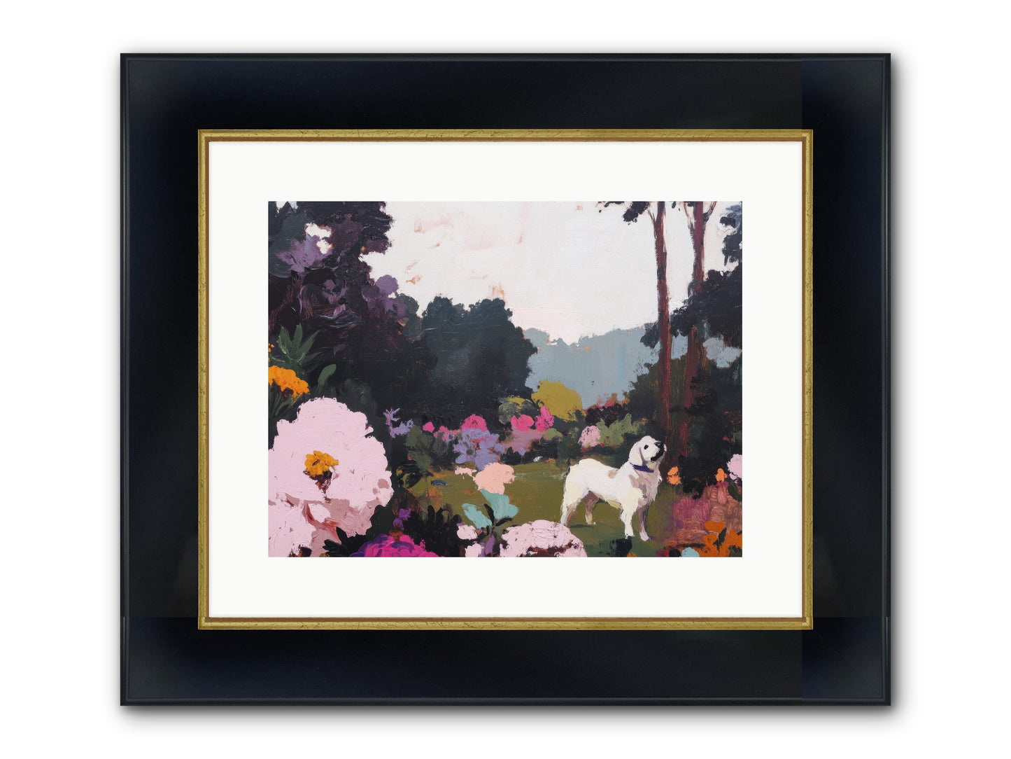 Through The Trees Framed Print - Wide Black w/Gold 16x12