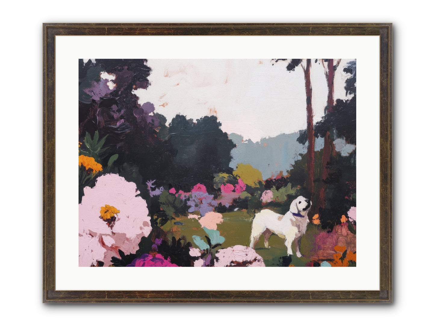 Through The Trees Framed Print - Slimwoods Black/Gold 24x18