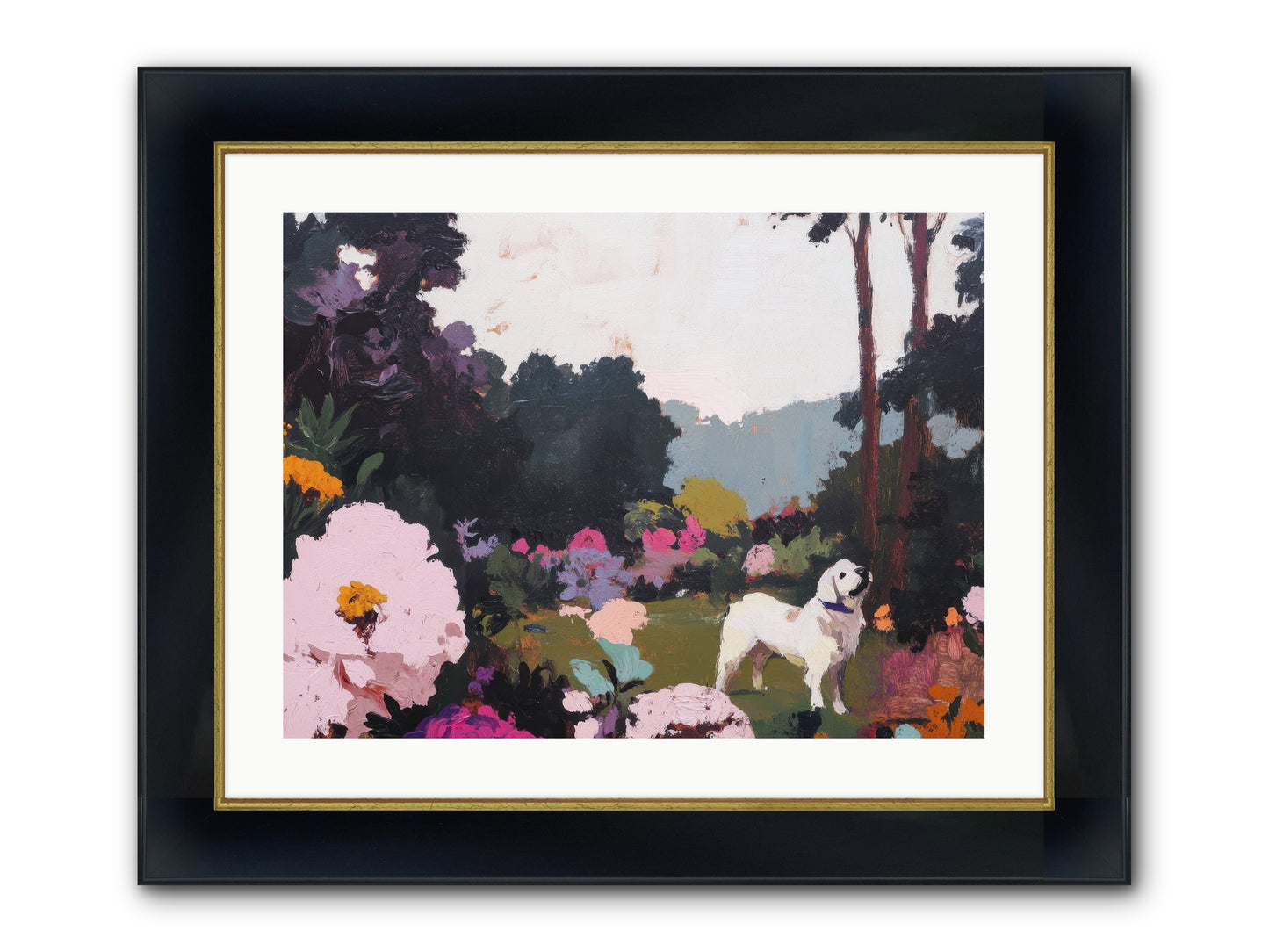 Through The Trees Framed Print - Wide Black w/Gold 24x18