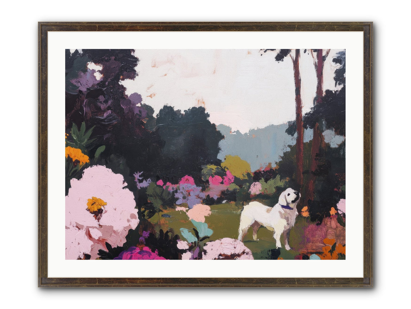 Through The Trees Framed Print - Slimwoods Black/Gold 32x24