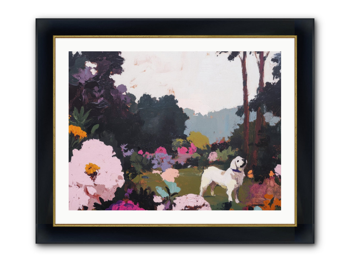 Through The Trees Framed Print - Wide Black w/Gold 32x24