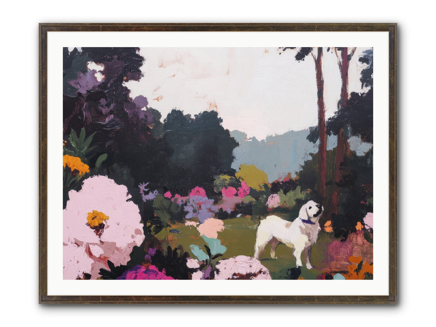 Through The Trees Framed Print - Slimwoods Black/Gold 40x30