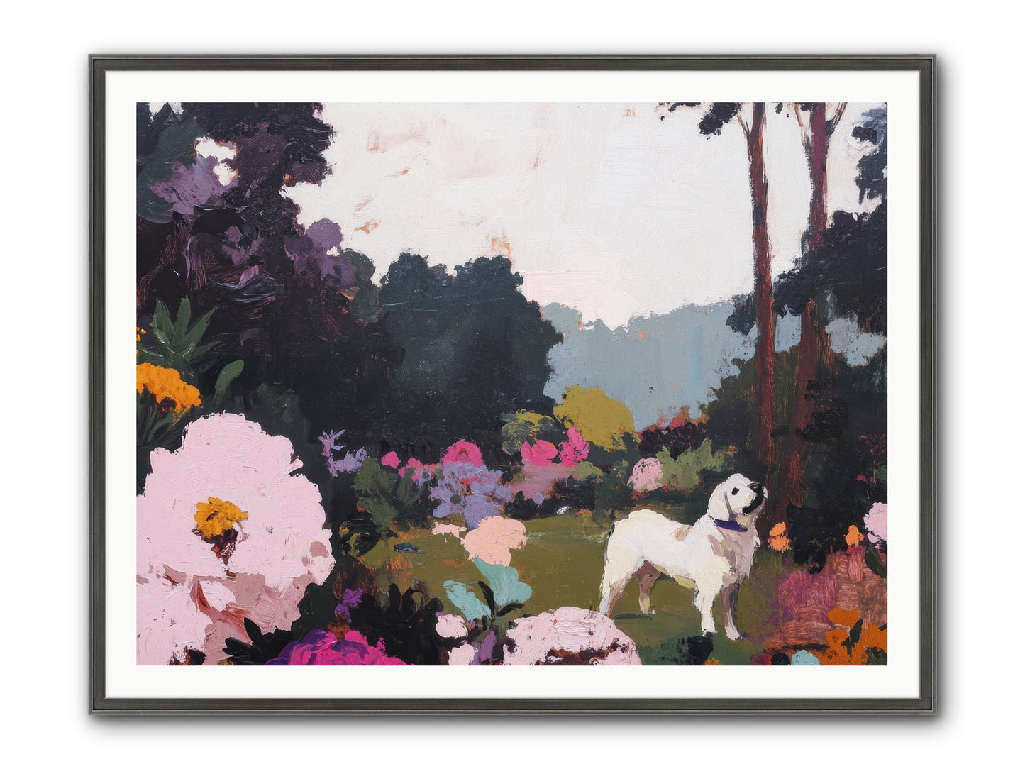 Through The Trees Framed Print - Slimwoods Black/Silver 48x36