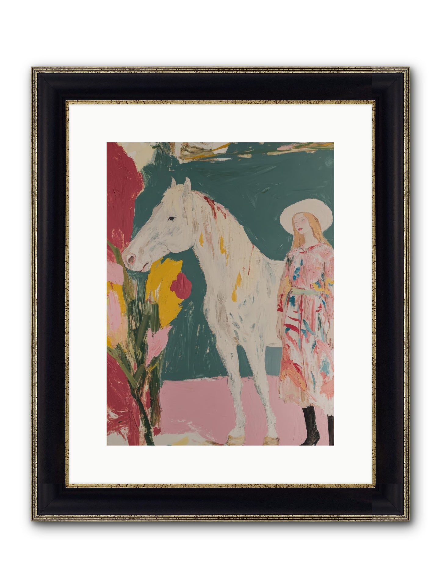 Thunder Ridge Heroine Framed Print - Black & Gold 12x16
