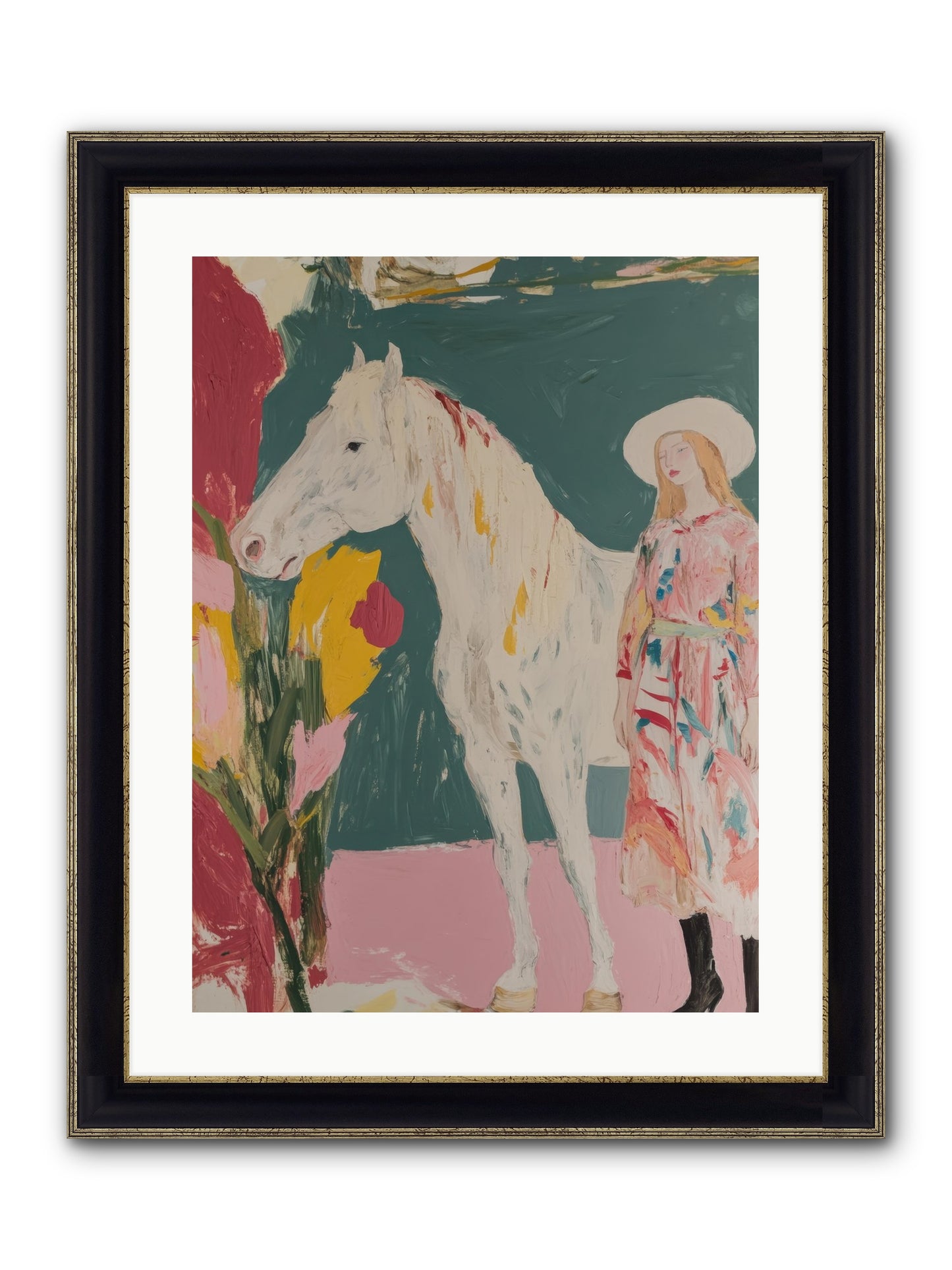 Thunder Ridge Heroine Framed Print - Black & Gold 18x24