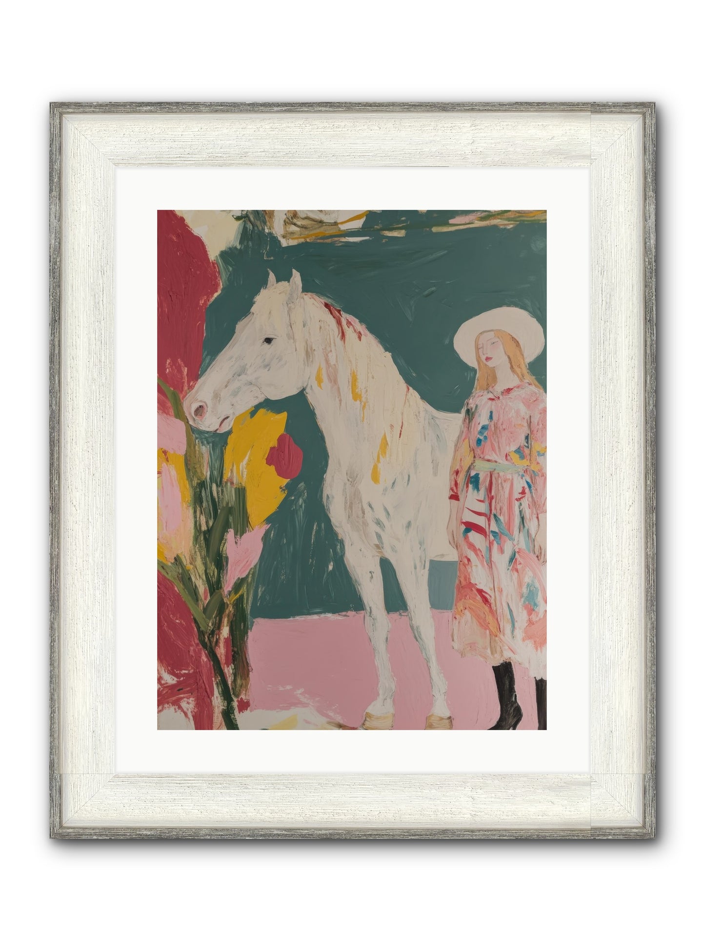 Thunder Ridge Heroine Framed Print - Driftwood White 18x24