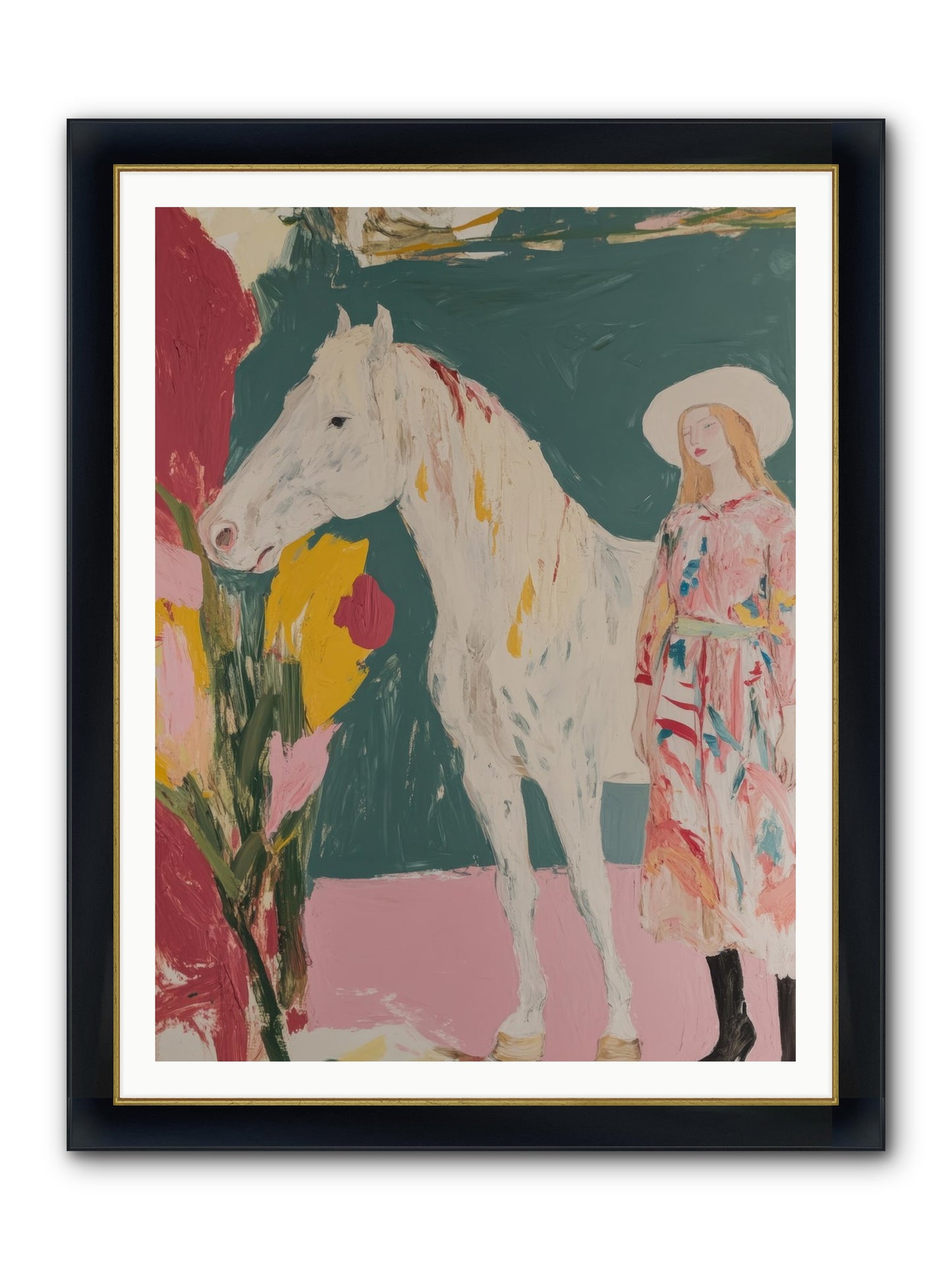 Thunder Ridge Heroine Framed Print - Wide Black w/Gold 36x48