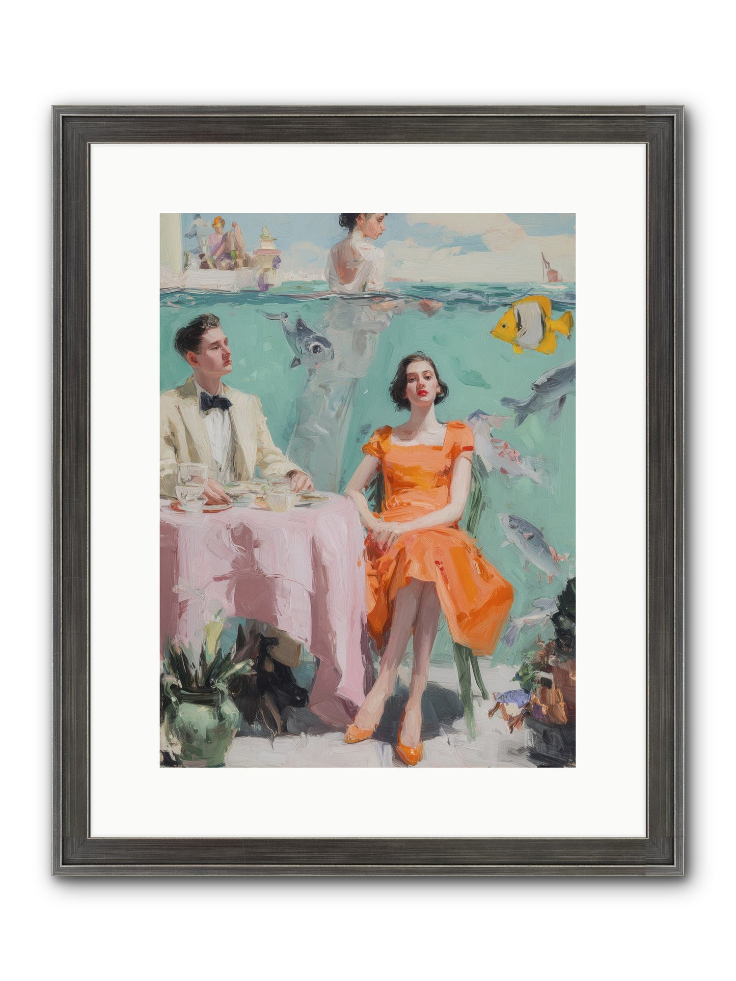 Tidal Cocktails Framed Print - Slimwoods Black/Silver 12x16