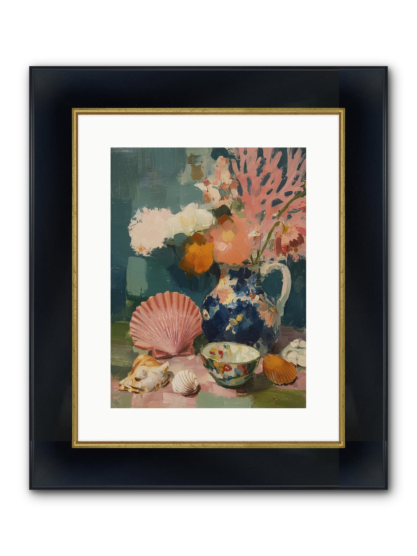 Tidal Gifts Framed Print - Wide Black w/Gold 12x16