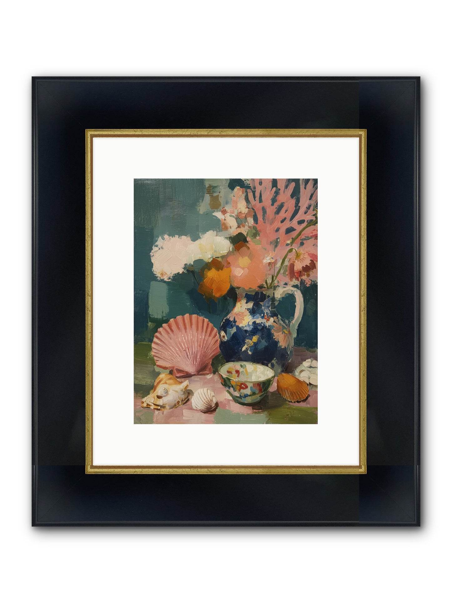 Tidal Gifts Framed Print - Wide Black w/Gold 9x12