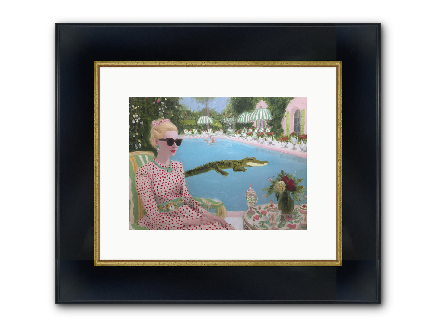Tidal Guest Framed Print - Wide Black w/Gold 12x9