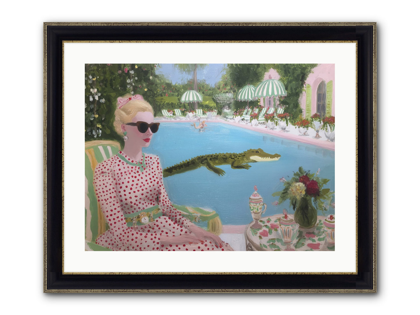 Tidal Guest Framed Print - Black & Gold 24x18