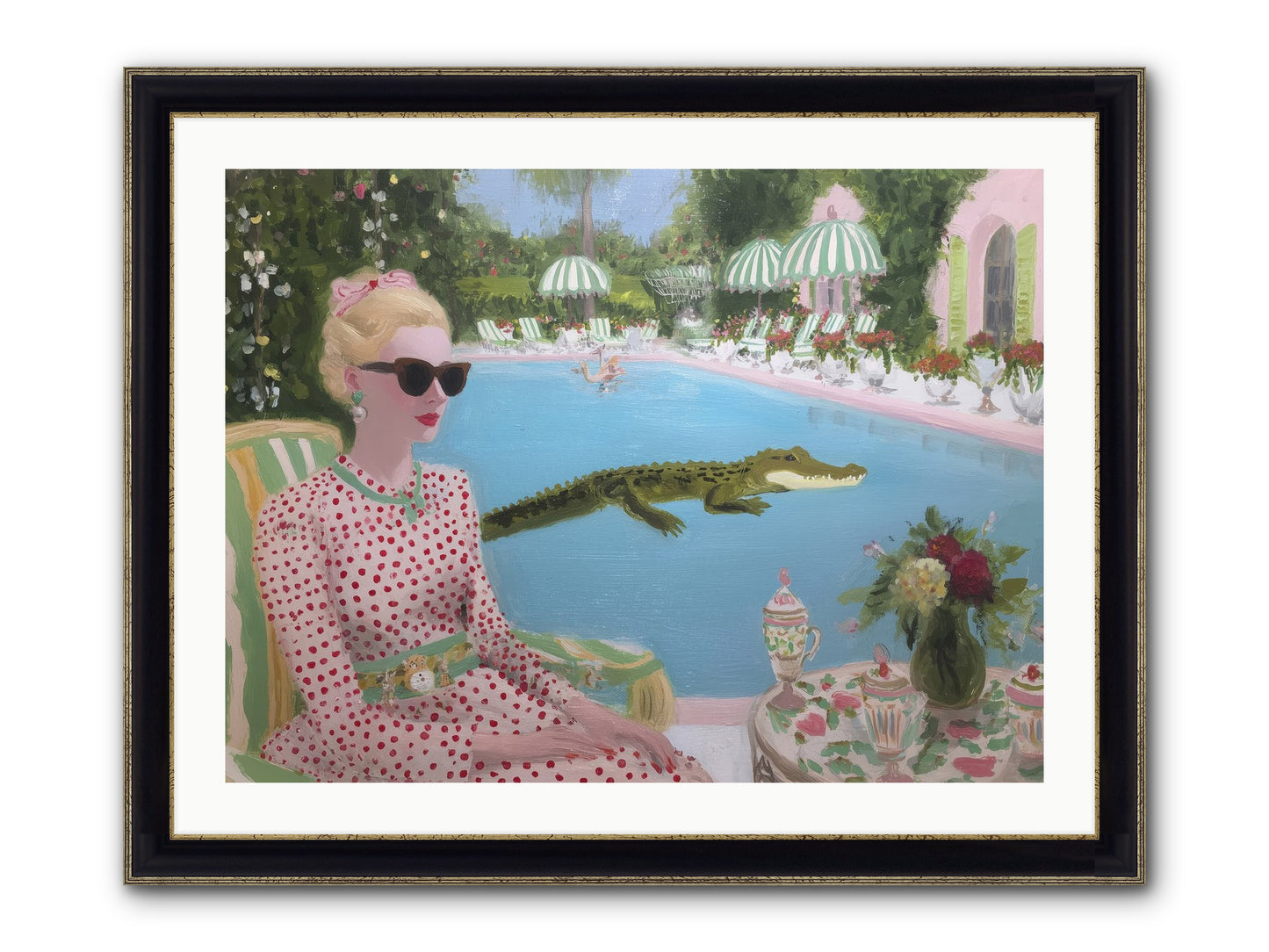 Tidal Guest Framed Print - Black & Gold 32x24