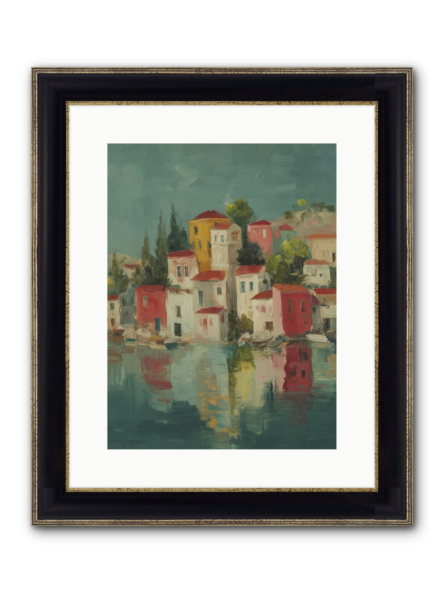 Tidal Rhythms Framed Print - Black & Gold 12x16