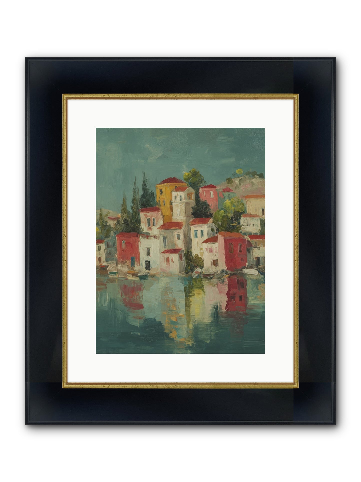 Tidal Rhythms Framed Print - Wide Black w/Gold 12x16