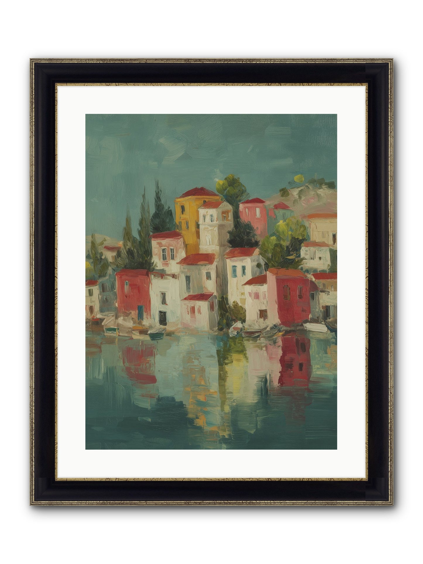 Tidal Rhythms Framed Print - Black & Gold 18x24