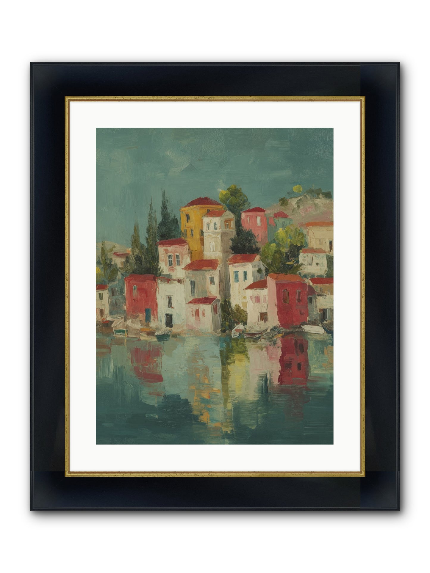 Tidal Rhythms Framed Print - Wide Black w/Gold 18x24