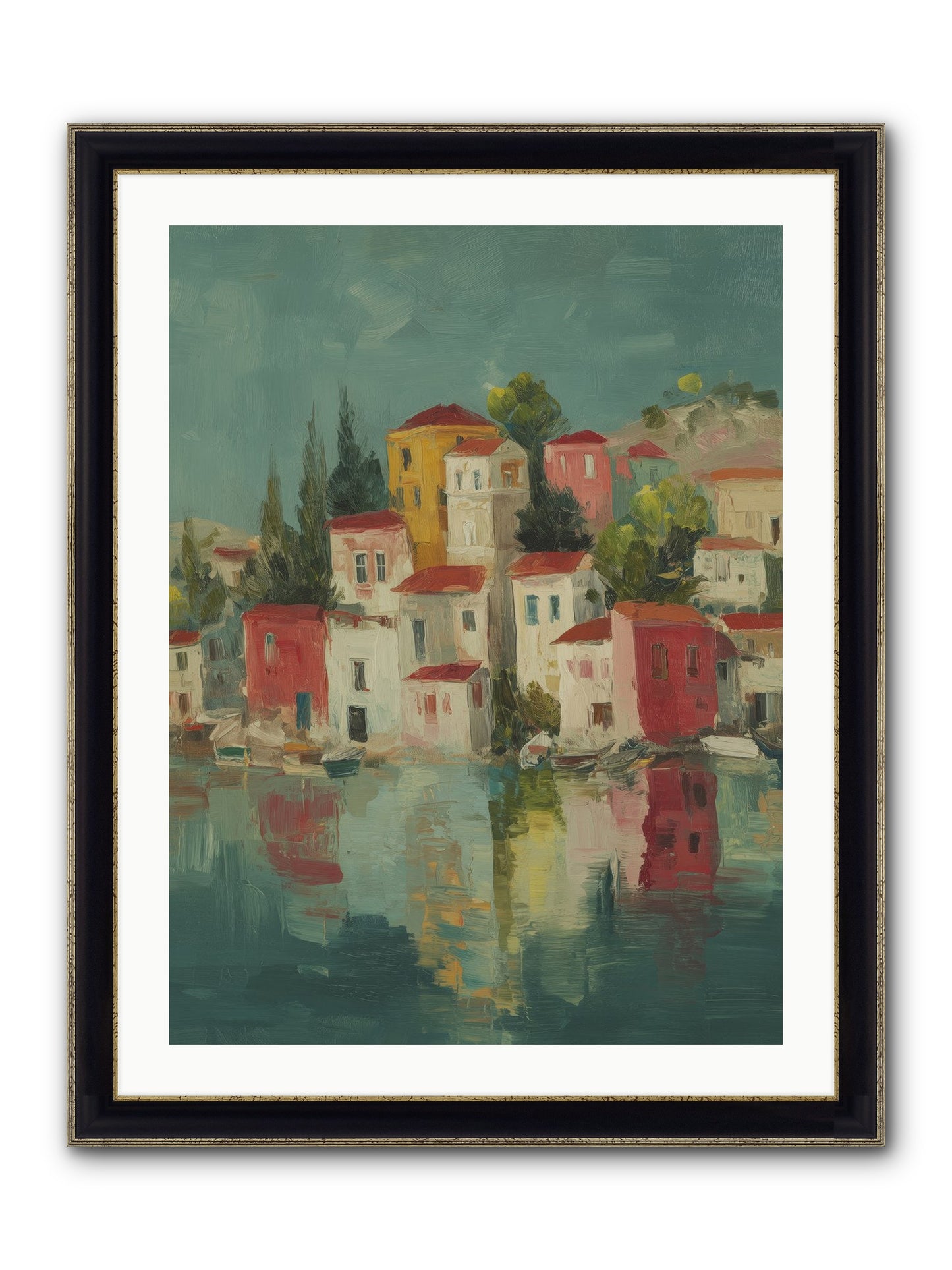 Tidal Rhythms Framed Print - Black & Gold 24x32