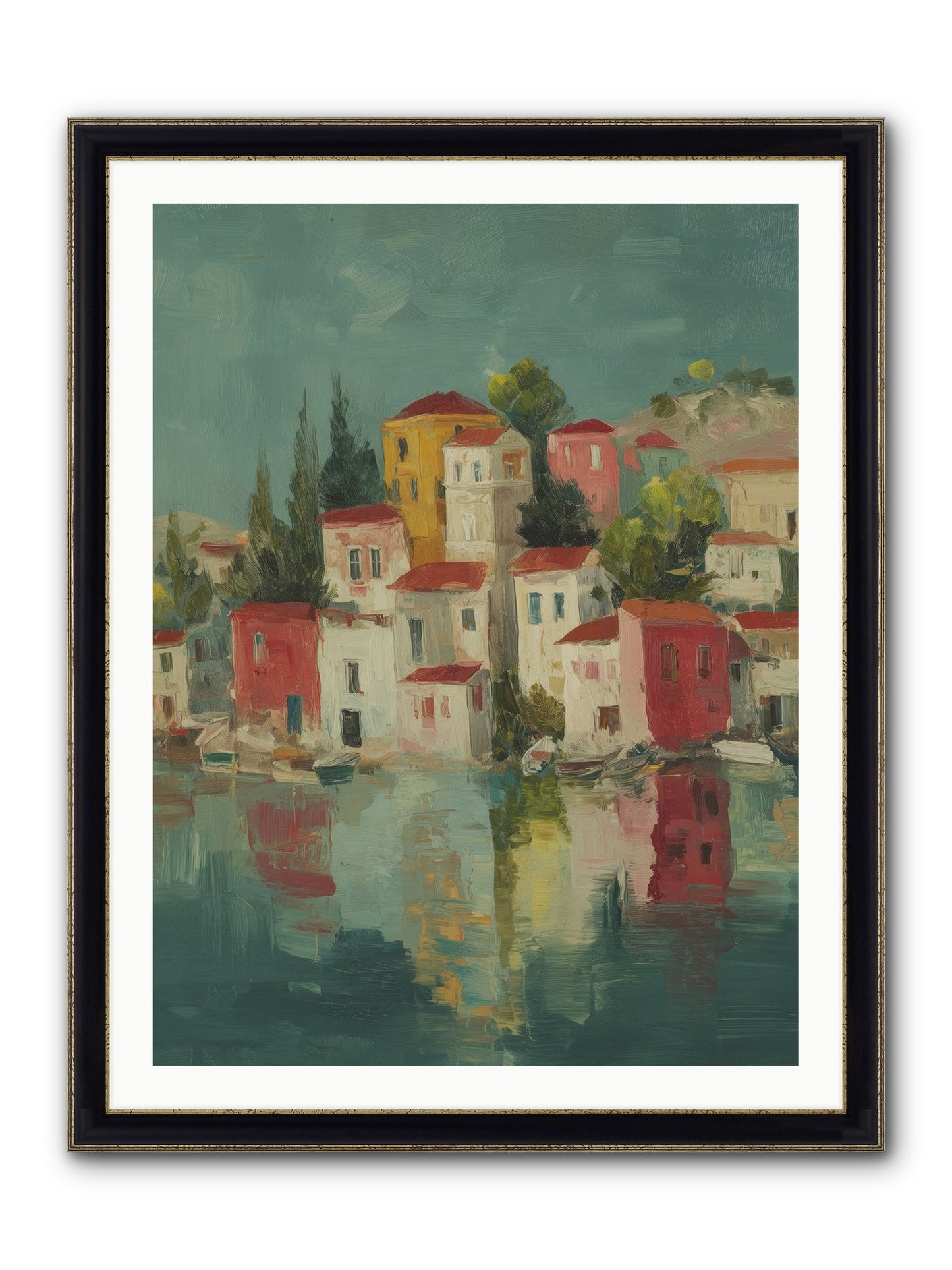 Tidal Rhythms Framed Print - Black & Gold 30x40