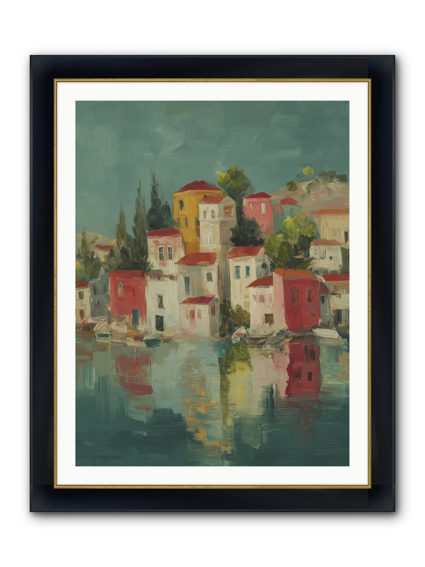 Tidal Rhythms Framed Print - Wide Black w/Gold 30x40