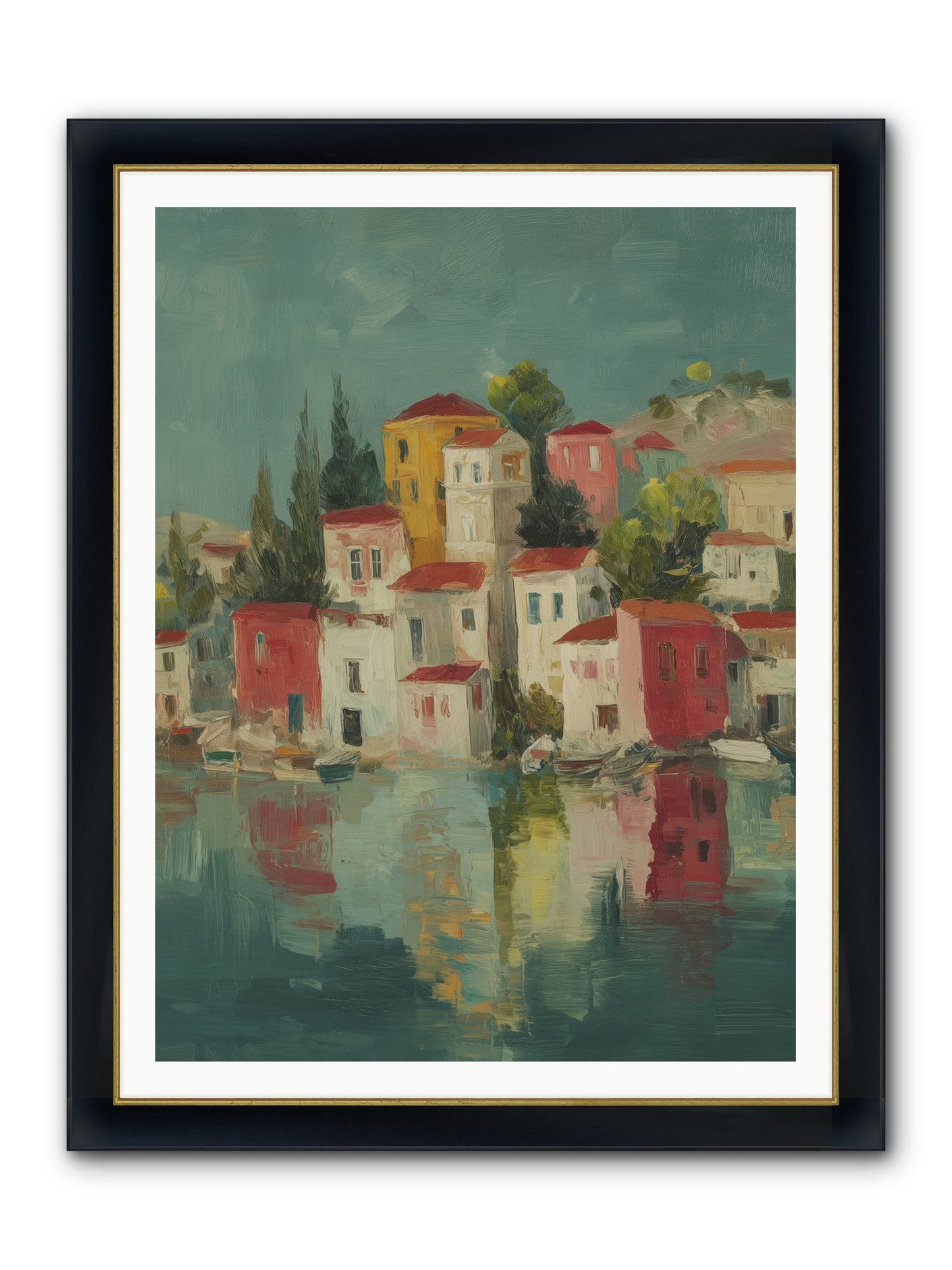 Tidal Rhythms Framed Print - Wide Black w/Gold 36x48