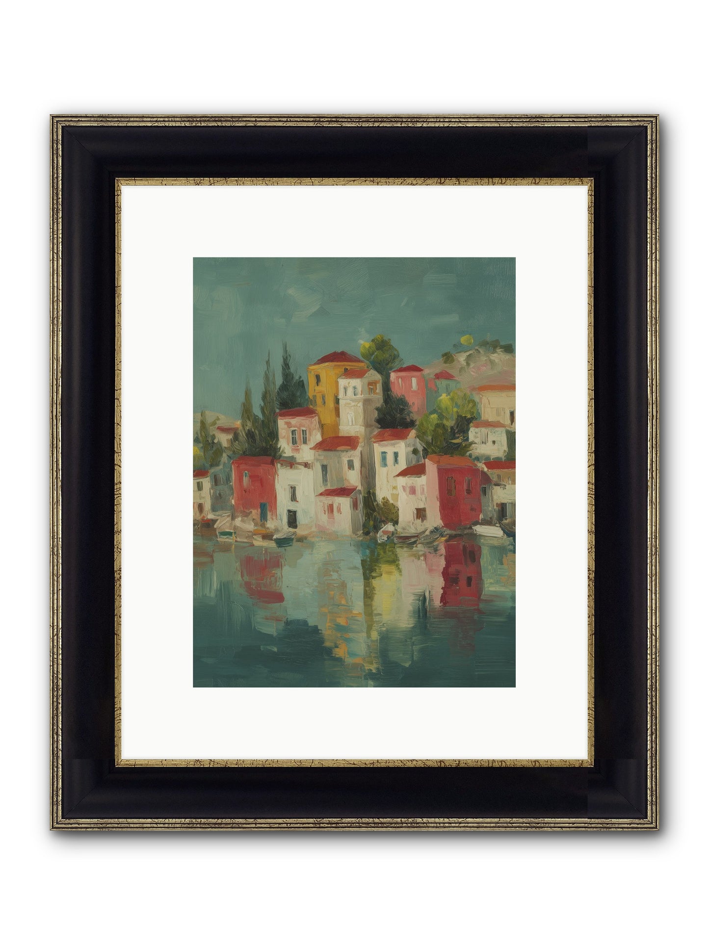 Tidal Rhythms Framed Print - Black & Gold 9x12