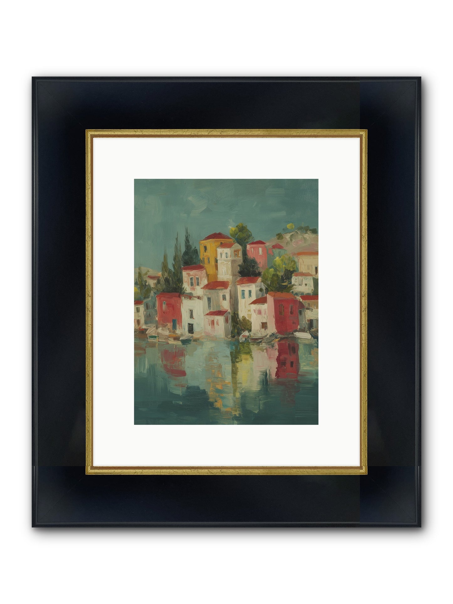 Tidal Rhythms Framed Print - Wide Black w/Gold 9x12