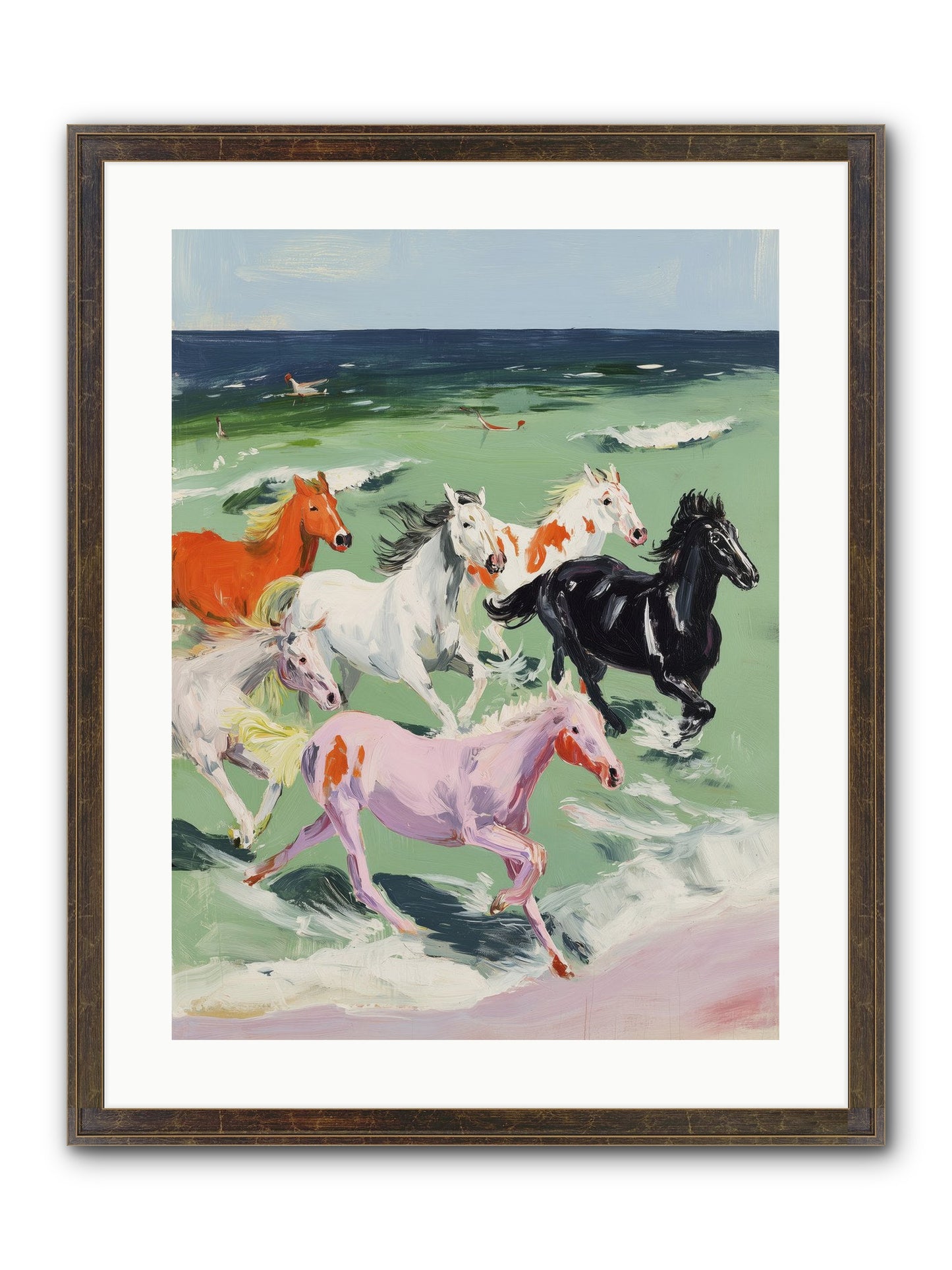 Tidal Rush Framed Print - Slimwoods Black/Gold 18x24