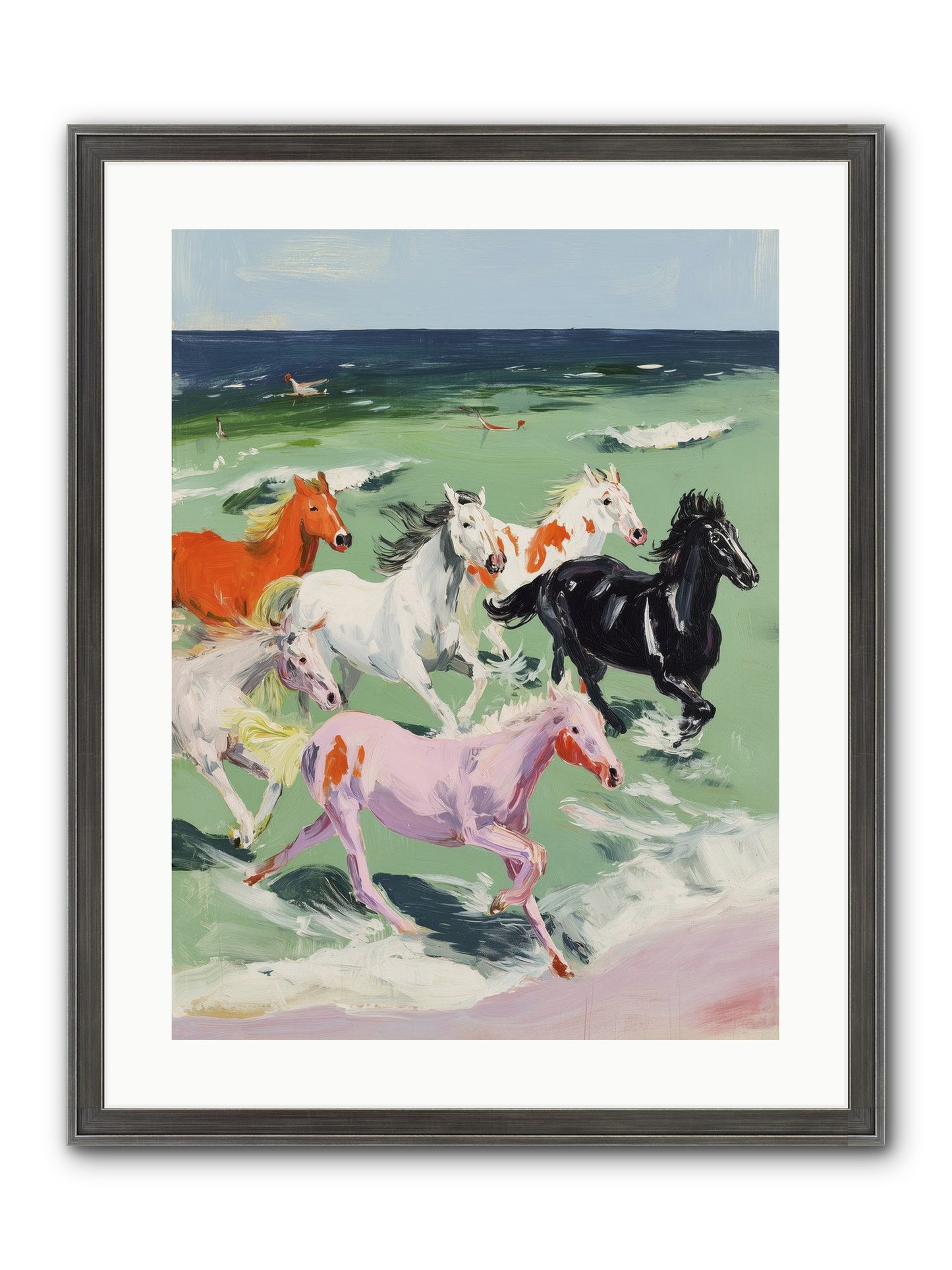 Tidal Rush Framed Print - Slimwoods Black/Silver 18x24