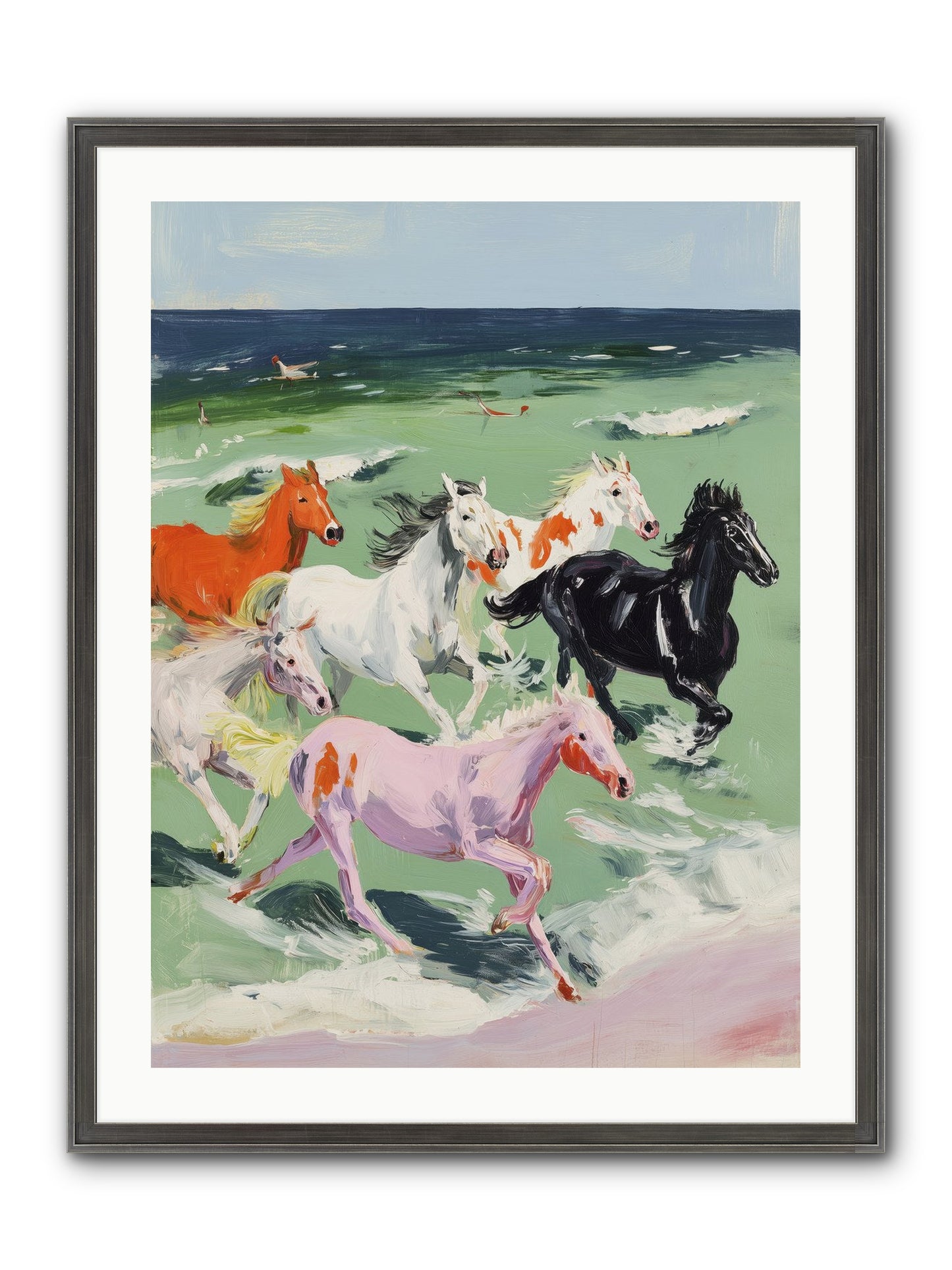 Tidal Rush Framed Print - Slimwoods Black/Silver 24x32