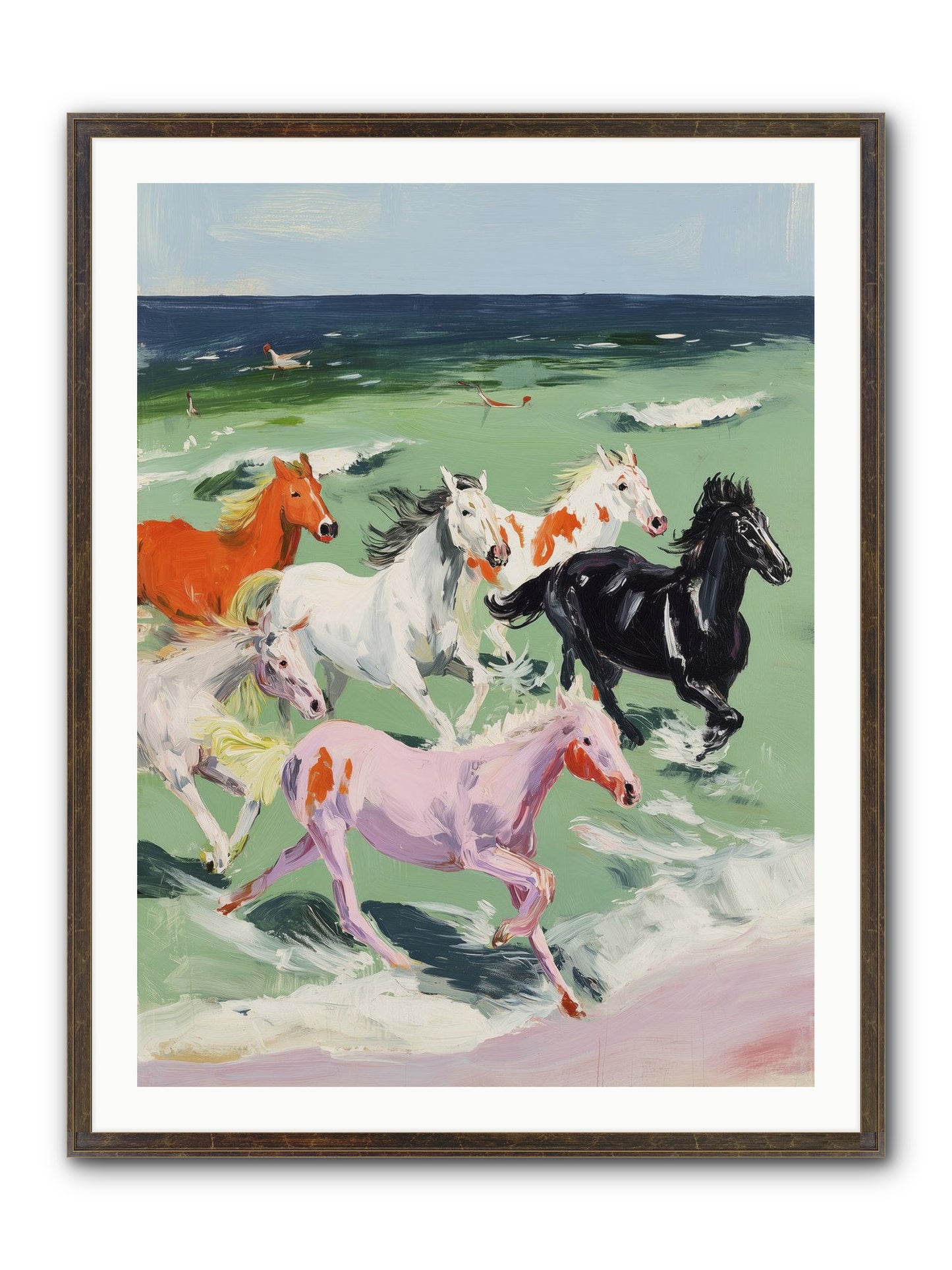 Tidal Rush Framed Print - Slimwoods Black/Gold 30x40