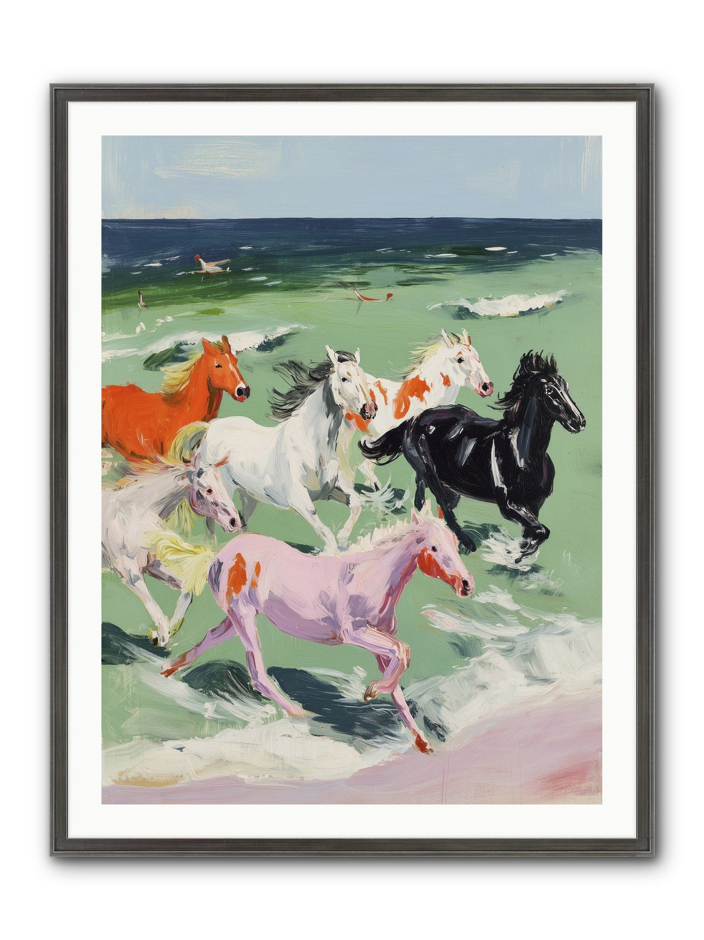 Tidal Rush Framed Print - Slimwoods Black/Silver 30x40