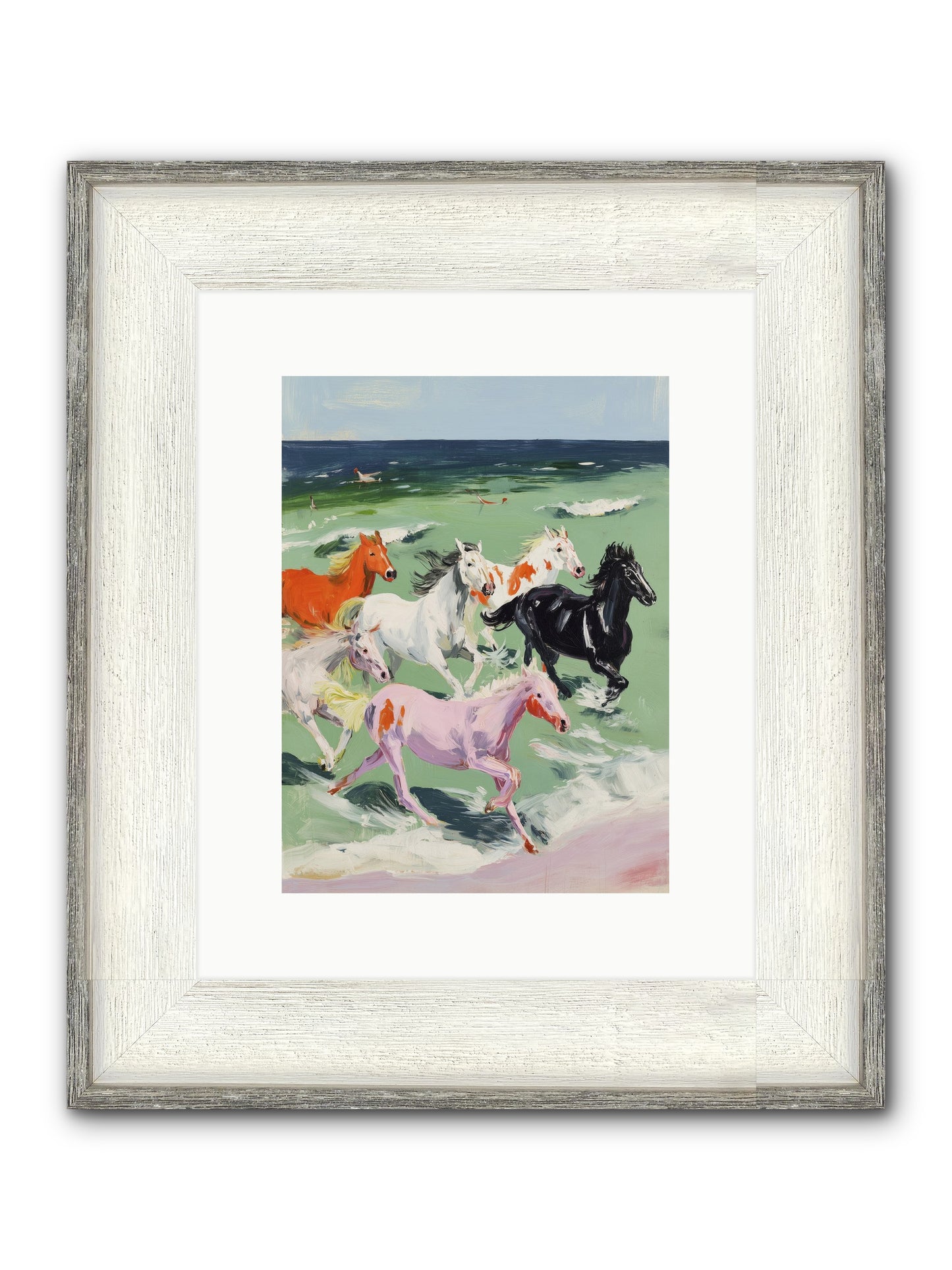 Tidal Rush Framed Print - Driftwood White 9x12