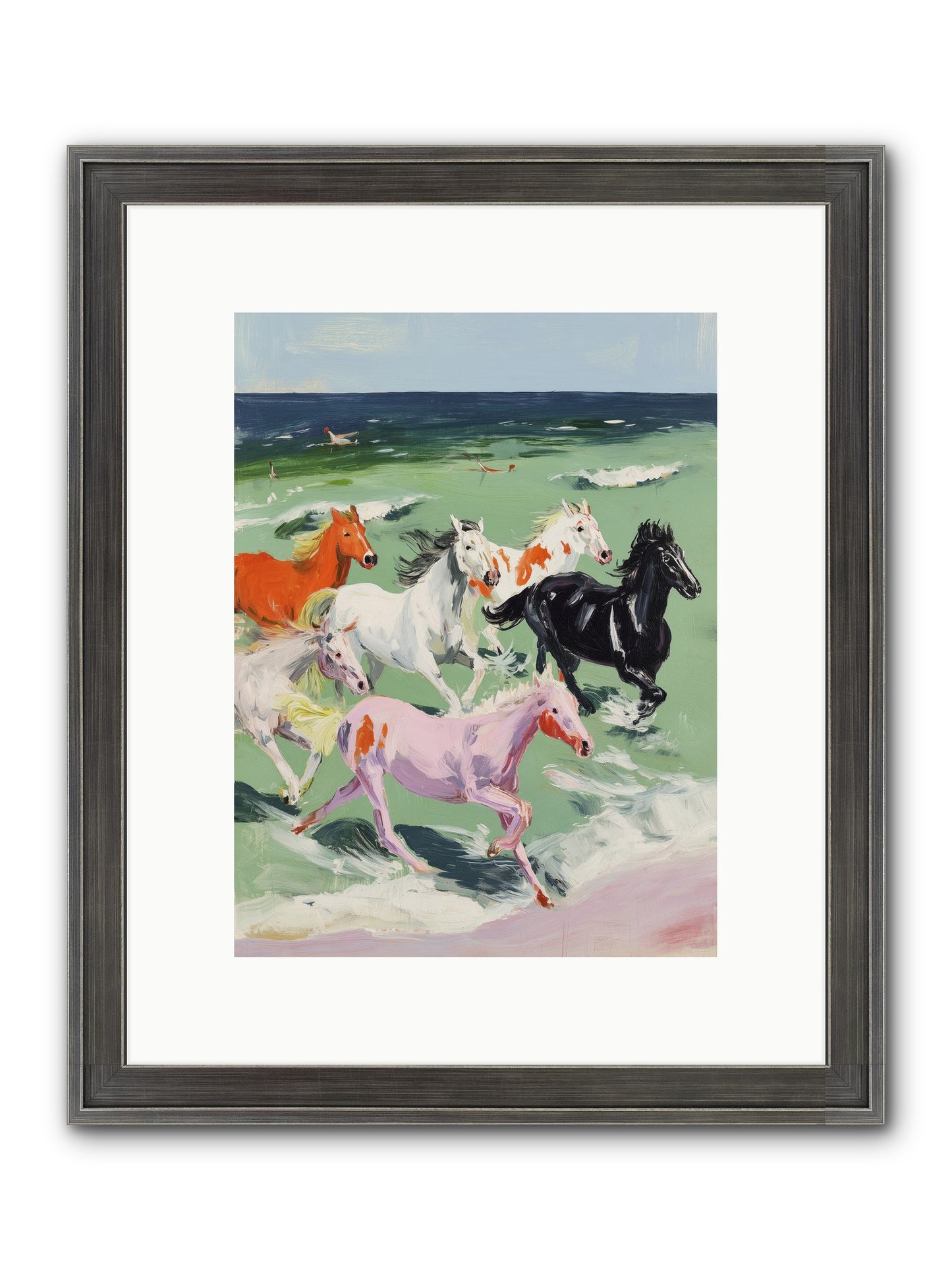 Tidal Rush Framed Print - Slimwoods Black/Silver 9x12