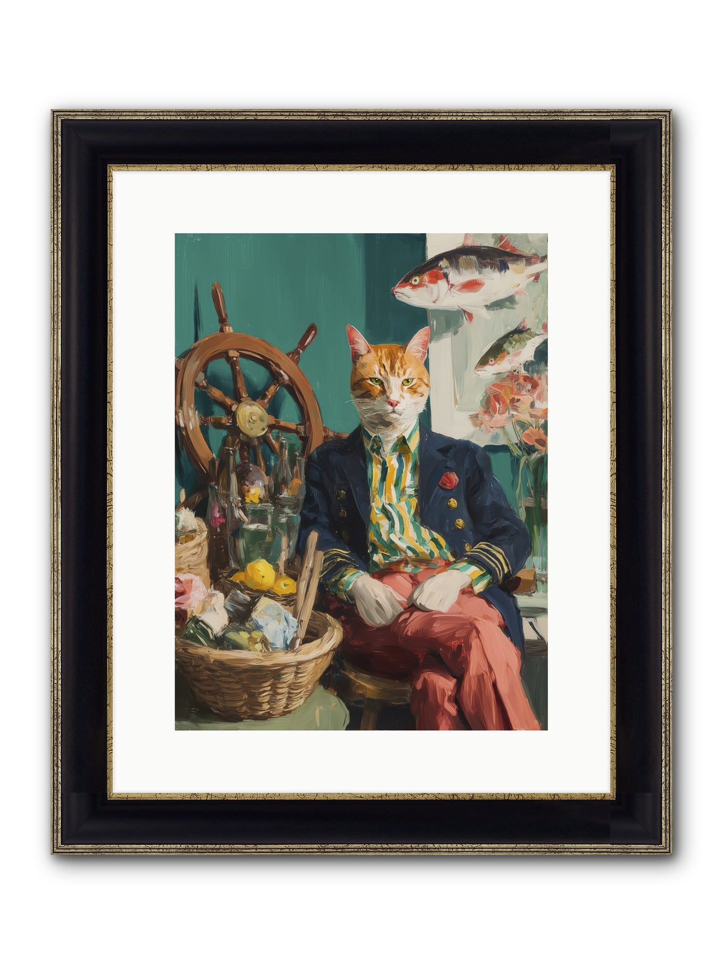 Tidal Tom Framed Print - Black & Gold 12x16
