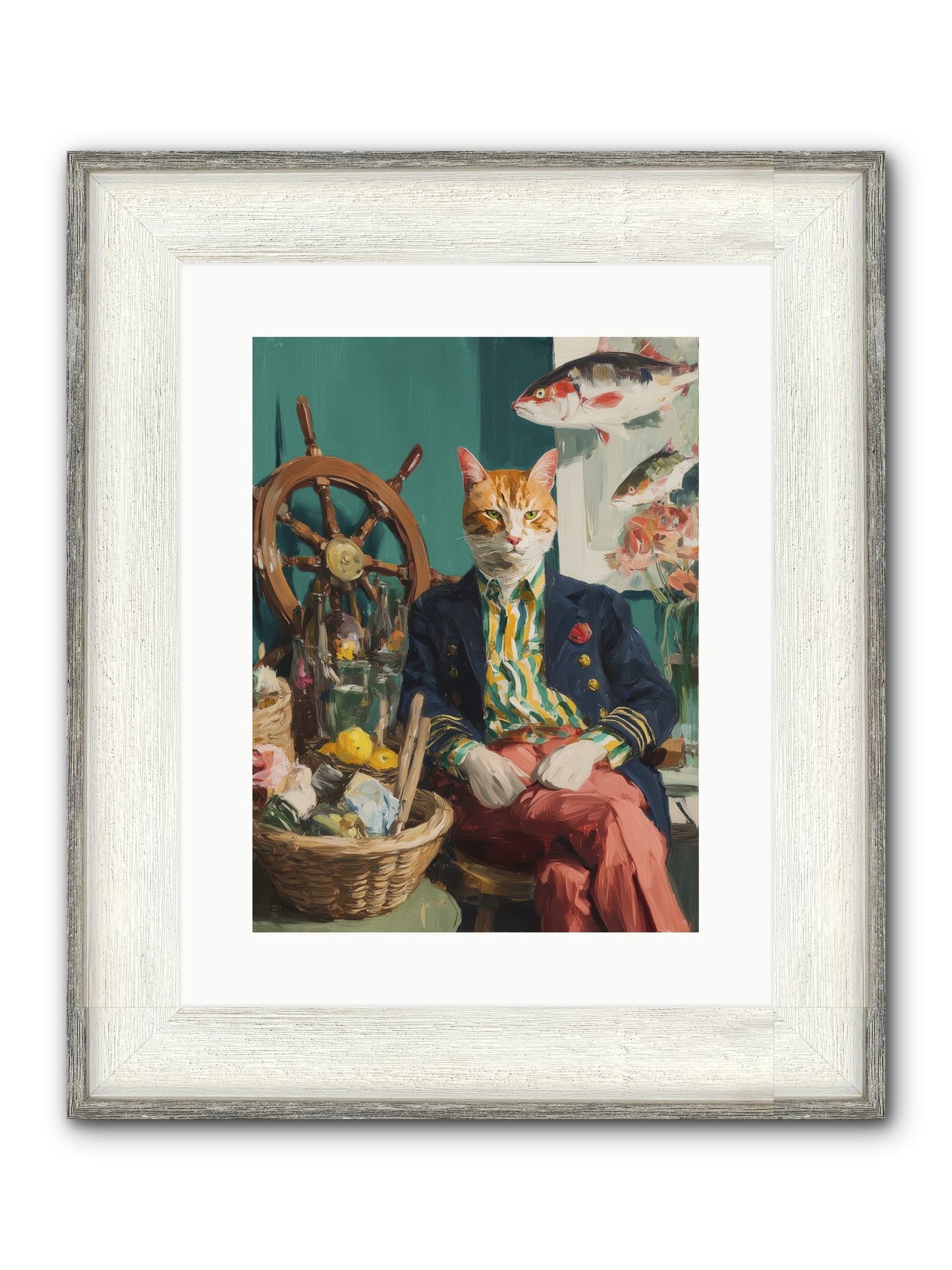 Tidal Tom Framed Print - Driftwood White 12x16