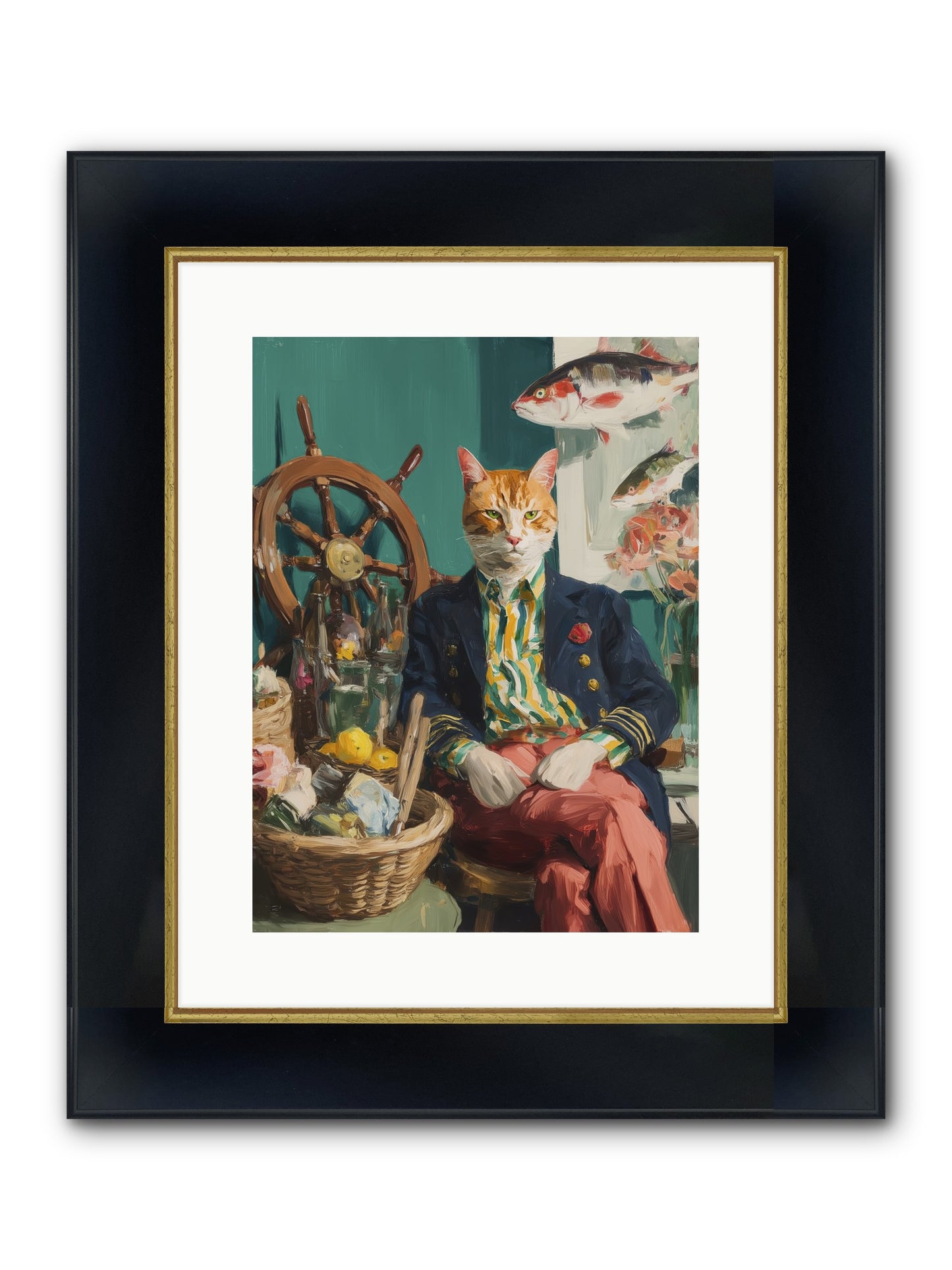 Tidal Tom Framed Print - Wide Black w/Gold 12x16