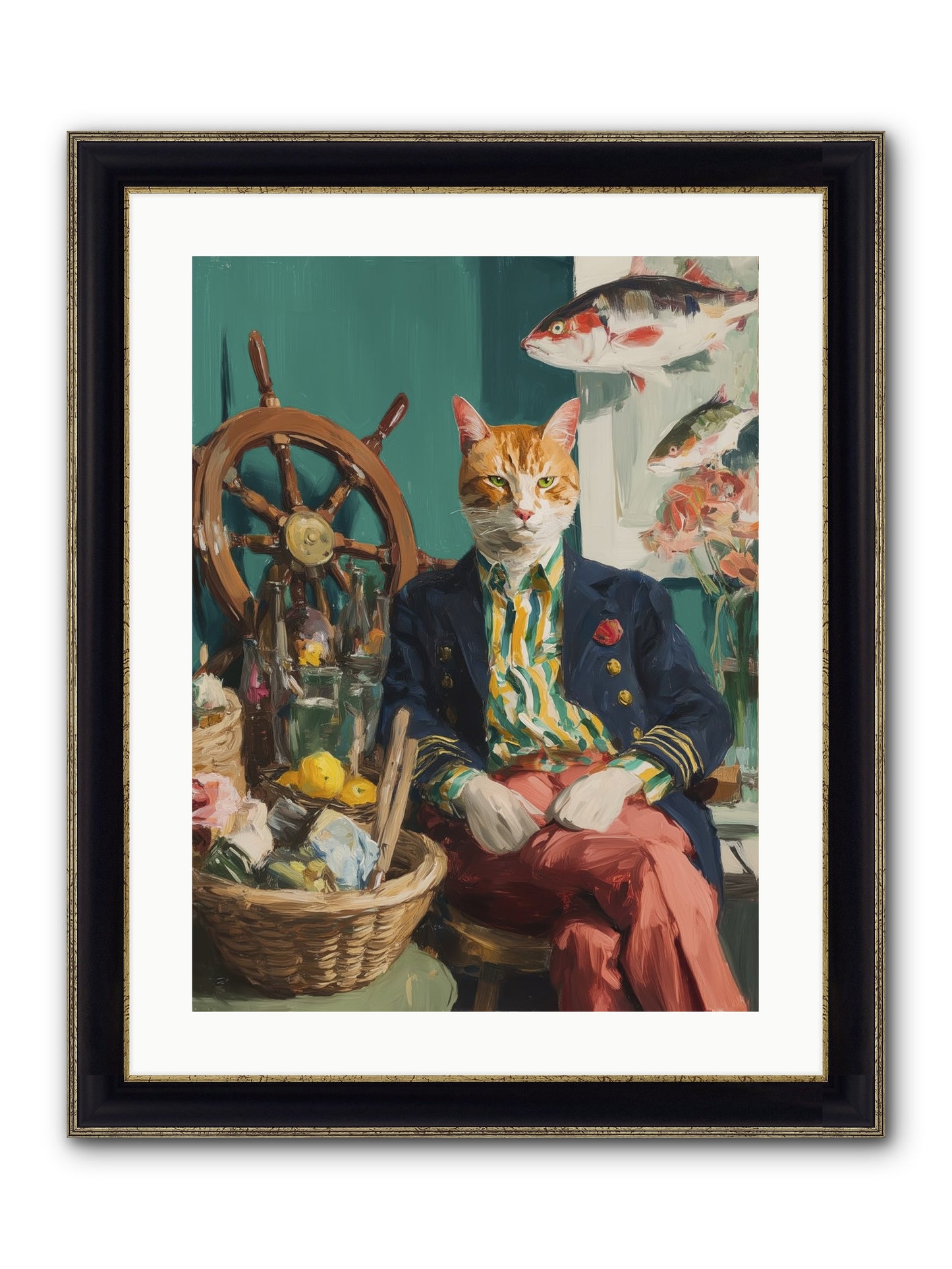 Tidal Tom Framed Print - Black & Gold 18x24
