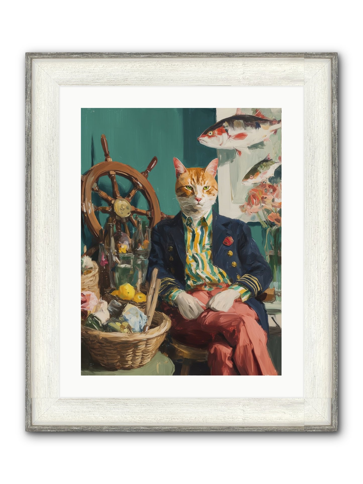 Tidal Tom Framed Print - Driftwood White 18x24