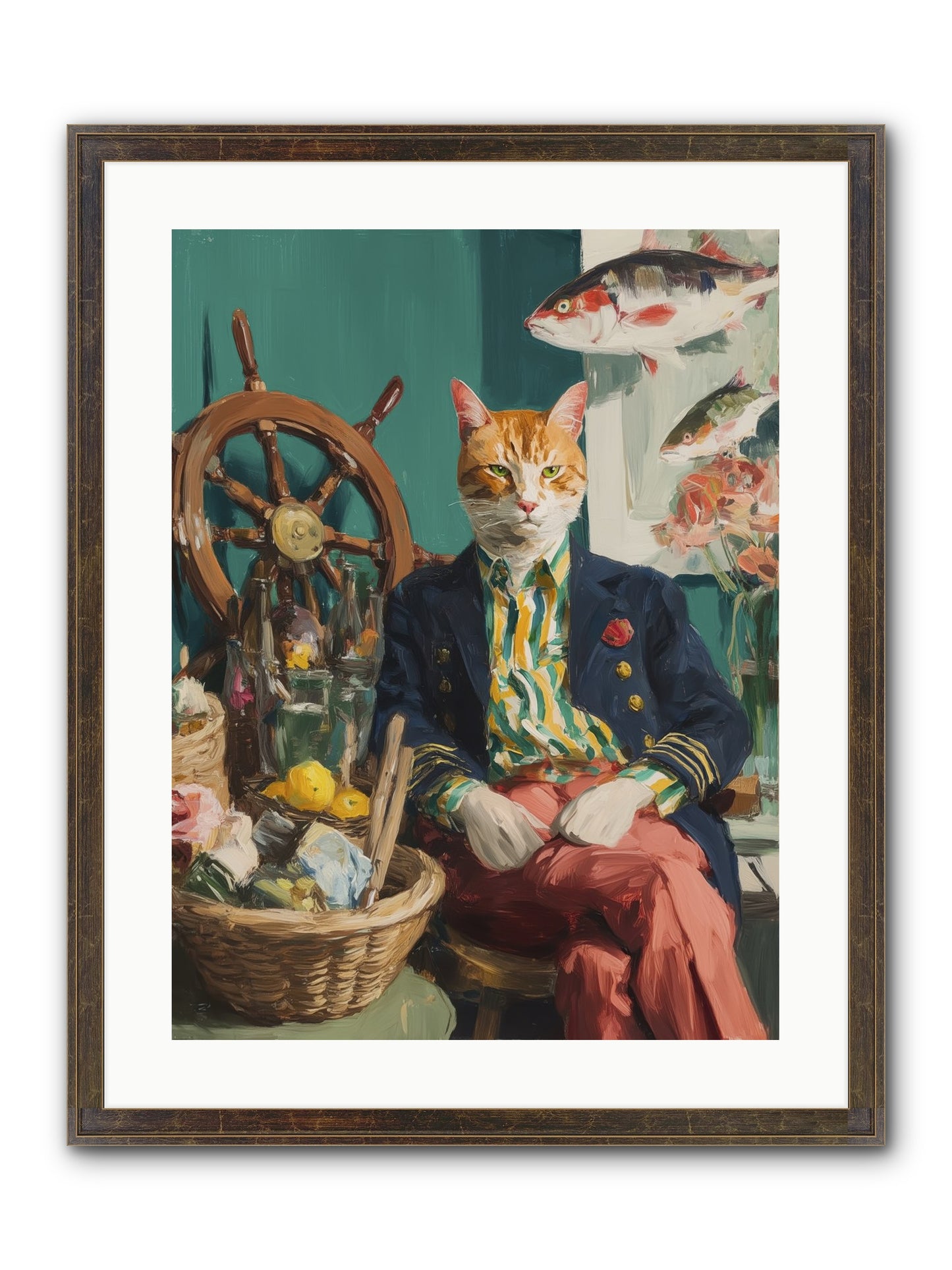 Tidal Tom Framed Print - Slimwoods Black/Gold 18x24