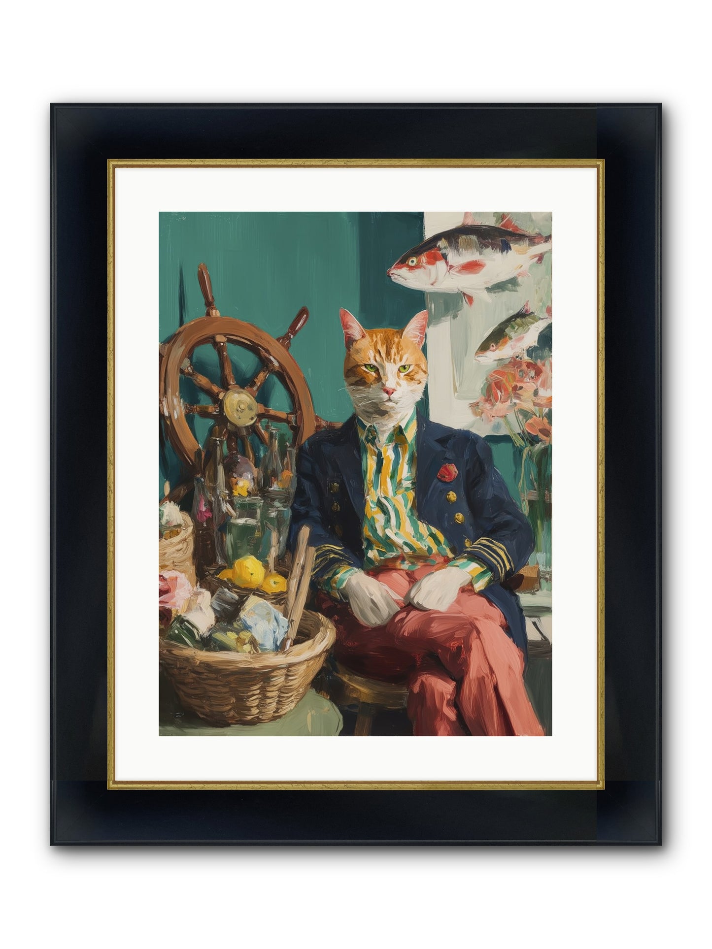 Tidal Tom Framed Print - Wide Black w/Gold 18x24