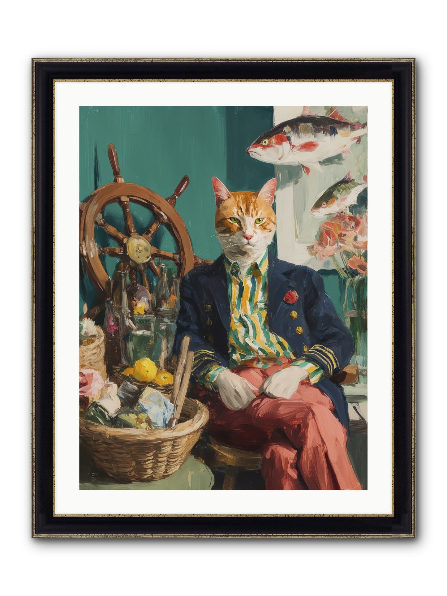 Tidal Tom Framed Print - Black & Gold 24x32