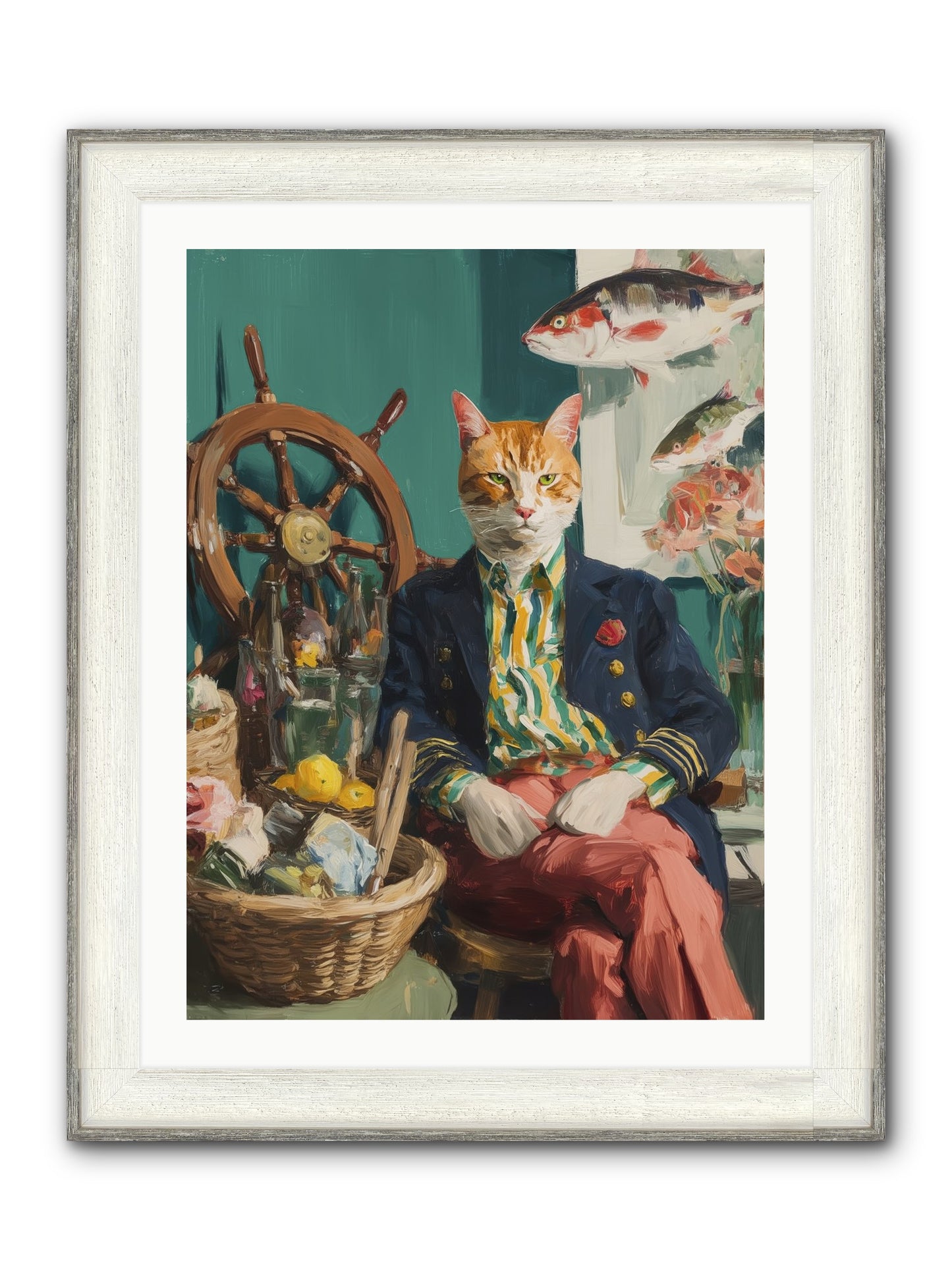 Tidal Tom Framed Print - Driftwood White 24x32