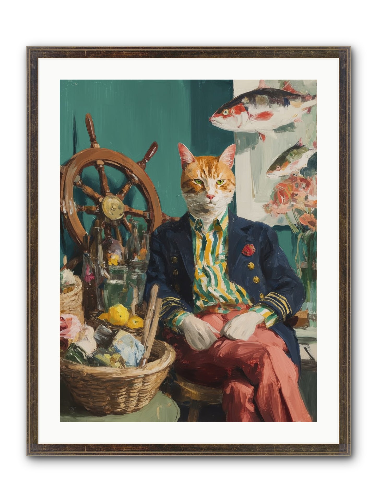 Tidal Tom Framed Print - Slimwoods Black/Gold 24x32