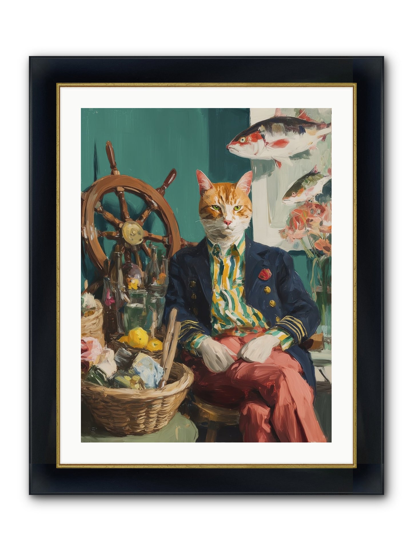 Tidal Tom Framed Print - Wide Black w/Gold 24x32